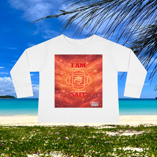 BE DIVINE™ Root Chakra Toddler Long Sleeve Tee | Safety & Security Affirmation Shirt