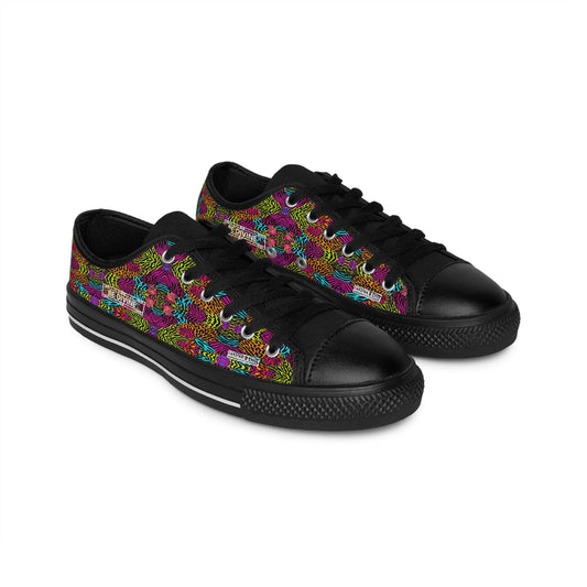 BE DIVINE™ Electric Mirage Sneakers – Neon Kaleidoscope Animal Print