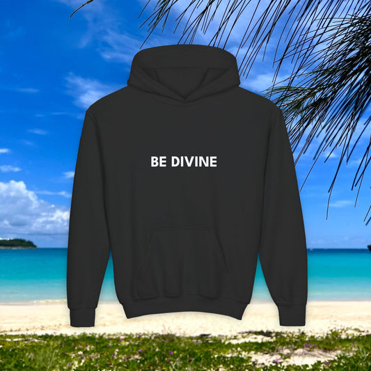 BE DIVINE™ Youth Hoodie – Gender Neutral, Soft Cotton, Inspirational Print (Youth S–XL)