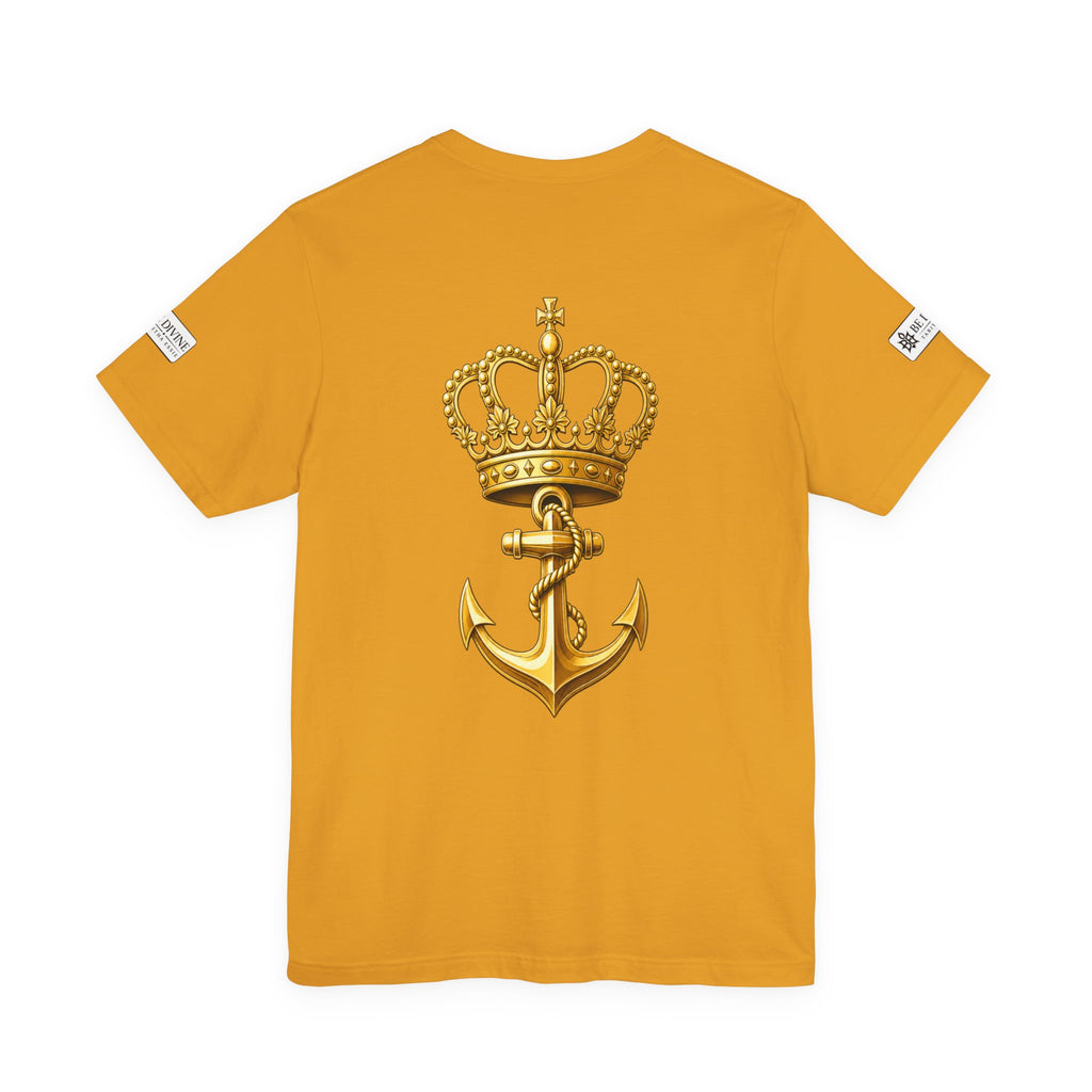BE DIVINE™ Premium Minimal Crown 'N Anchor Tee – Black & Gold Edition