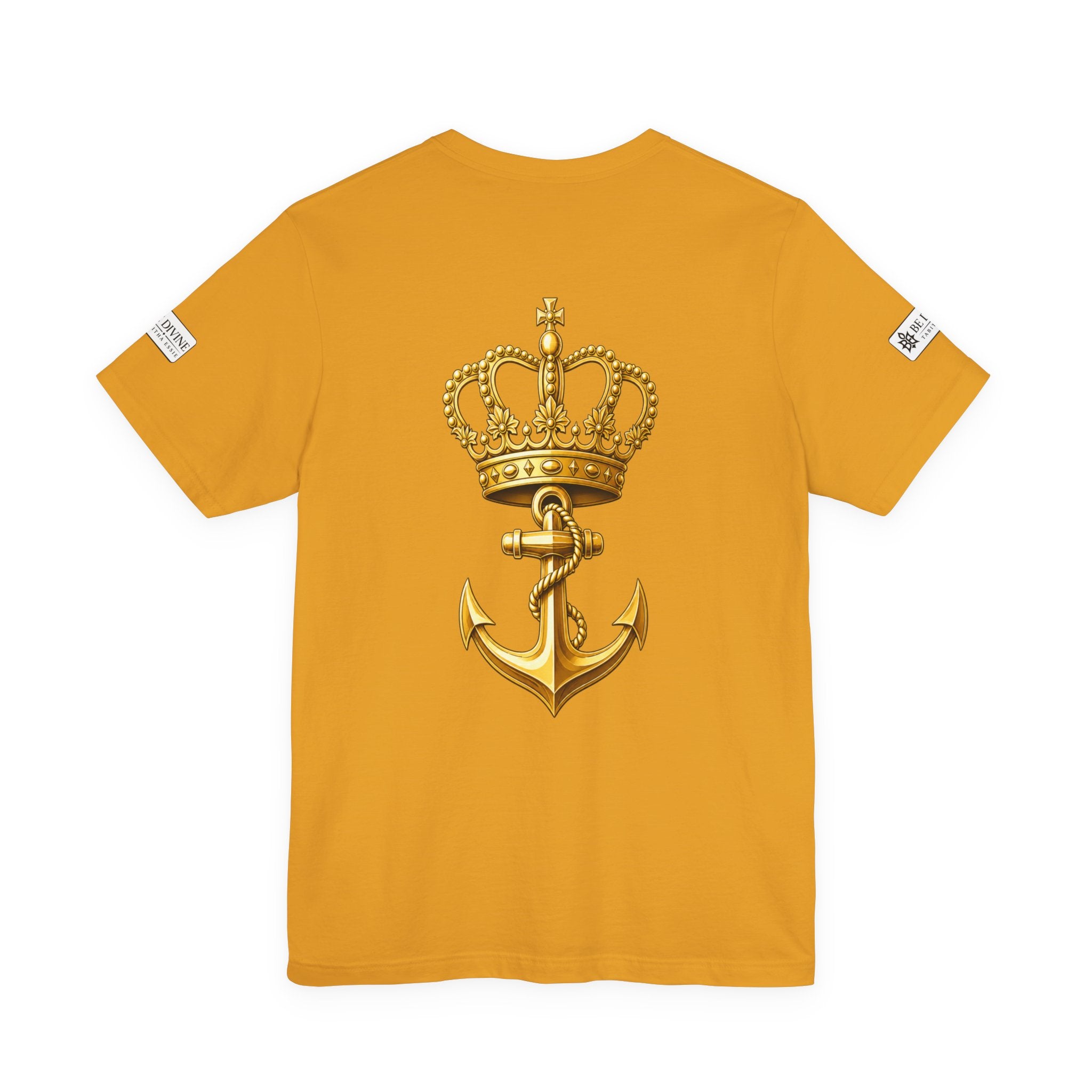 BE DIVINE™ Premium Minimal Crown 'N Anchor Tee – Black & Gold Edition