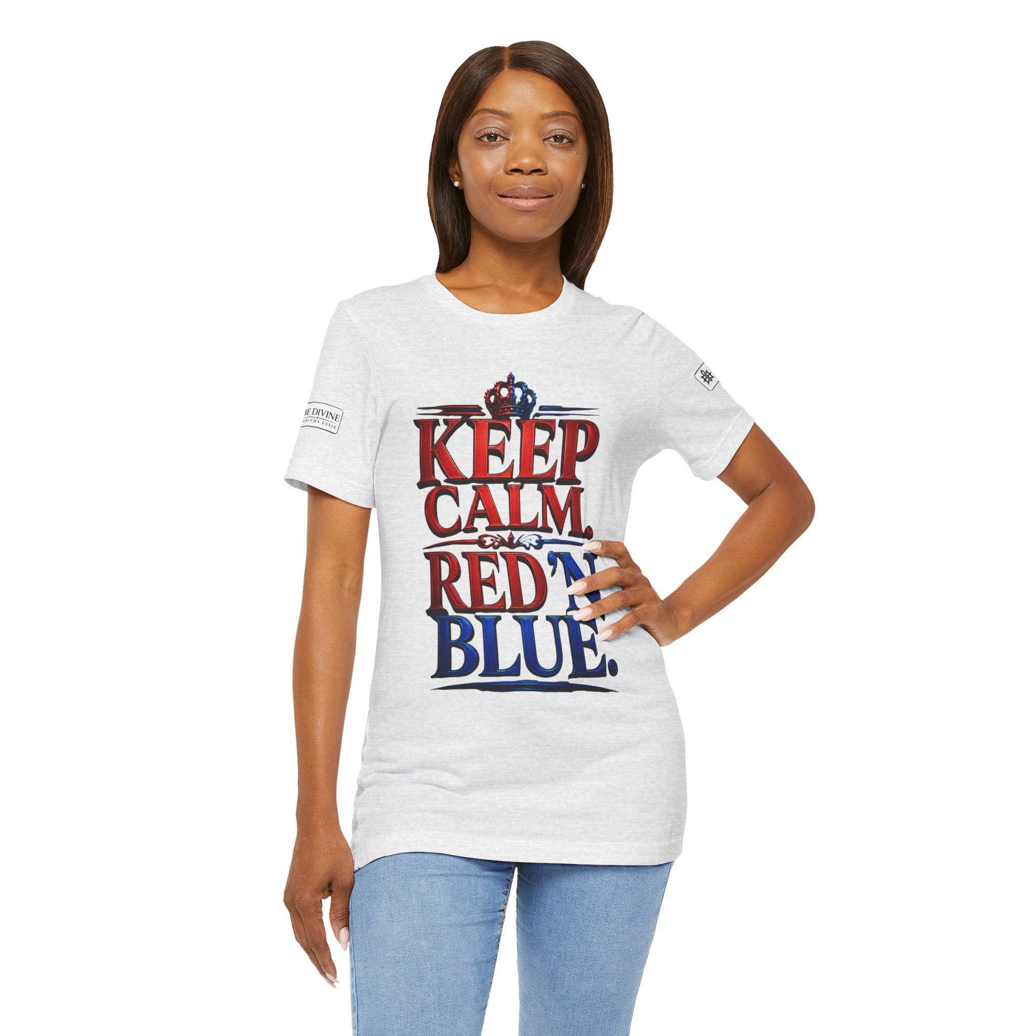 BE DIVINE™ Keep Calm. Red ’N Blue. Tee