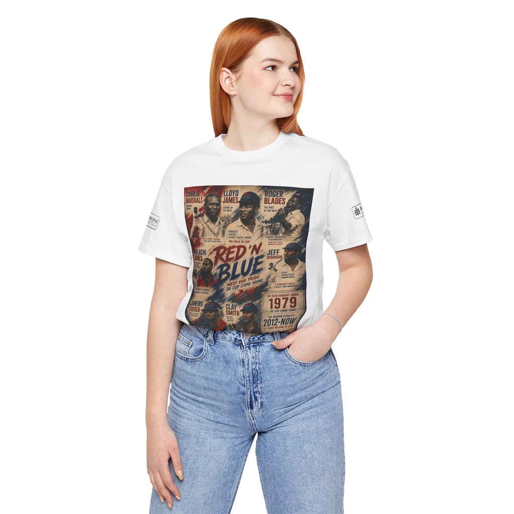 BE DIVINE™ Red ’N Blue Cricket Greats Tee