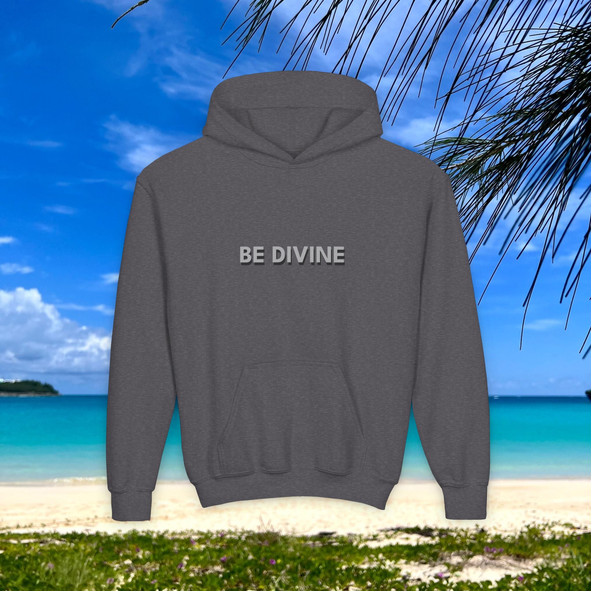 BE DIVINE™ Youth Hoodie – Gender Neutral, Soft Cotton, Inspirational Print (Youth S–XL)