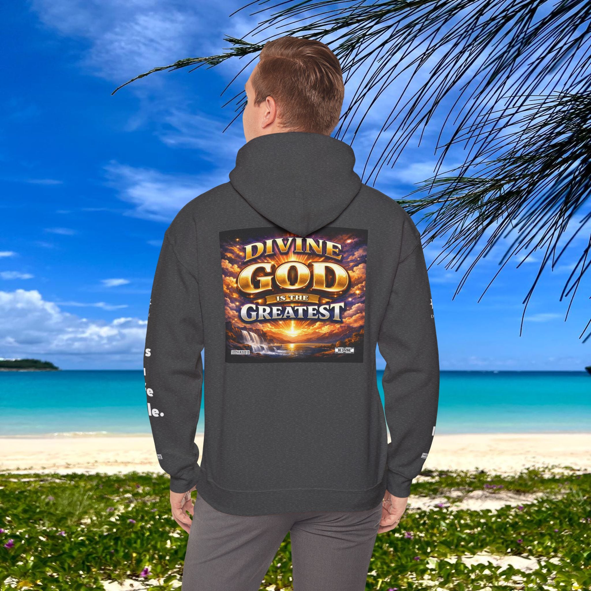 BE DIVINE™ Unisex Heavy Blend Hoodie – Divine God Is the Greatest Faith Statement Sweatshirt