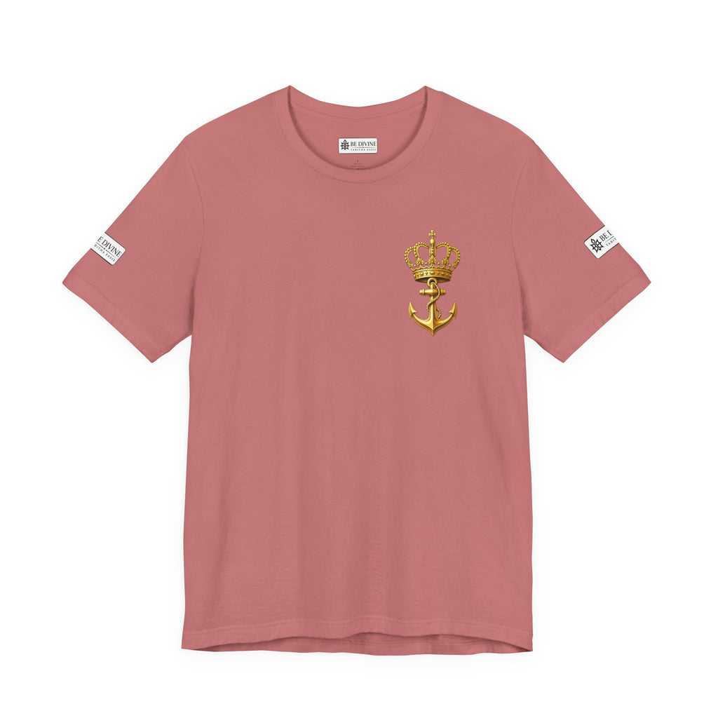 BE DIVINE™ Premium Minimal Crown 'N Anchor Tee – Black & Gold Edition