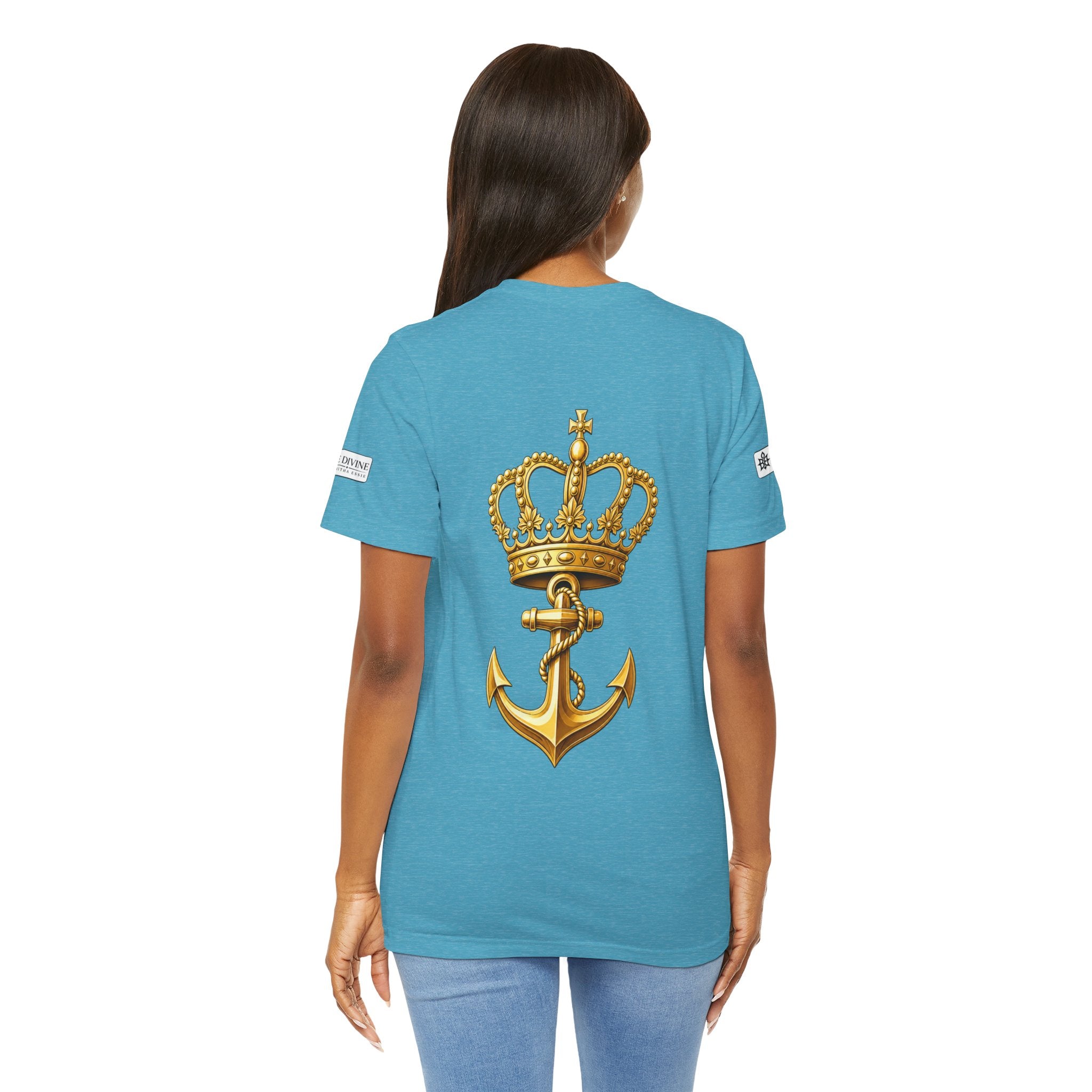 BE DIVINE™ Premium Minimal Crown 'N Anchor Tee – Black & Gold Edition