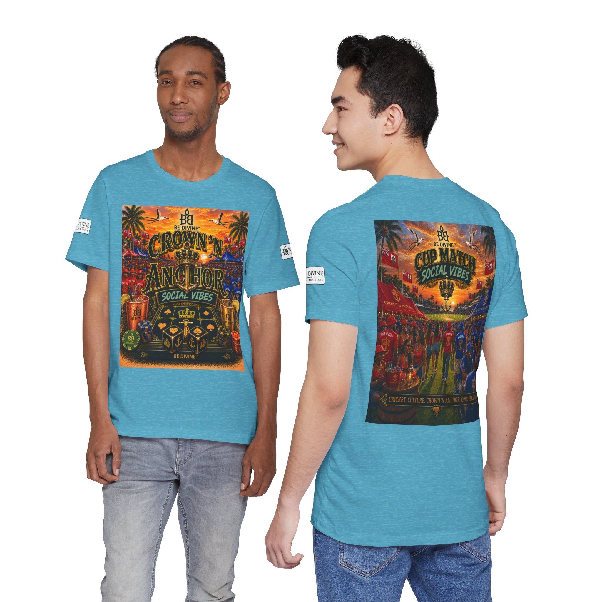 BE DIVINE™ Cup Match Social Vibes Tee – Crown 'N Anchor Edition