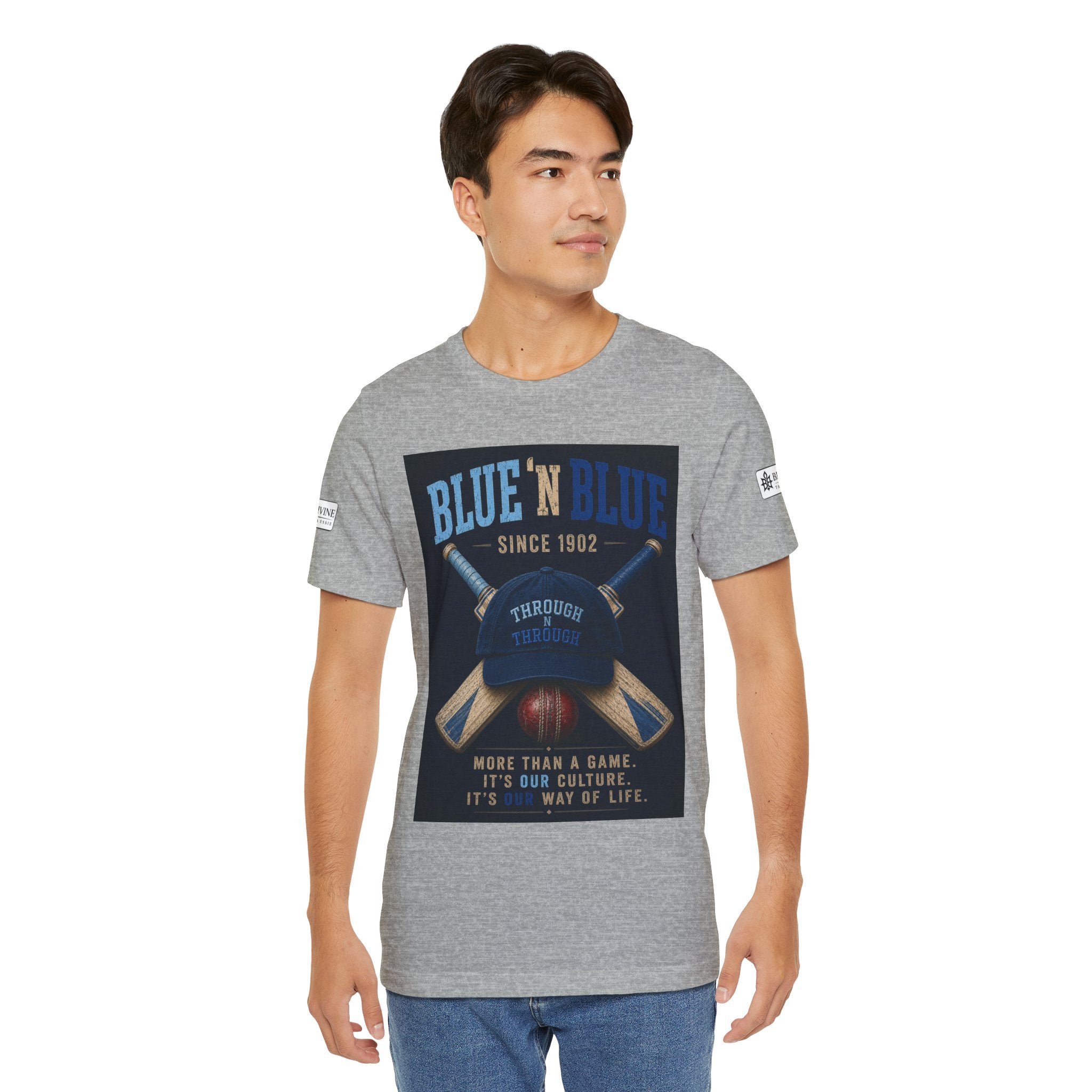 BE DIVINE™ Blue 'N Blue Since 1902 – Through 'N Through Heritage Tee