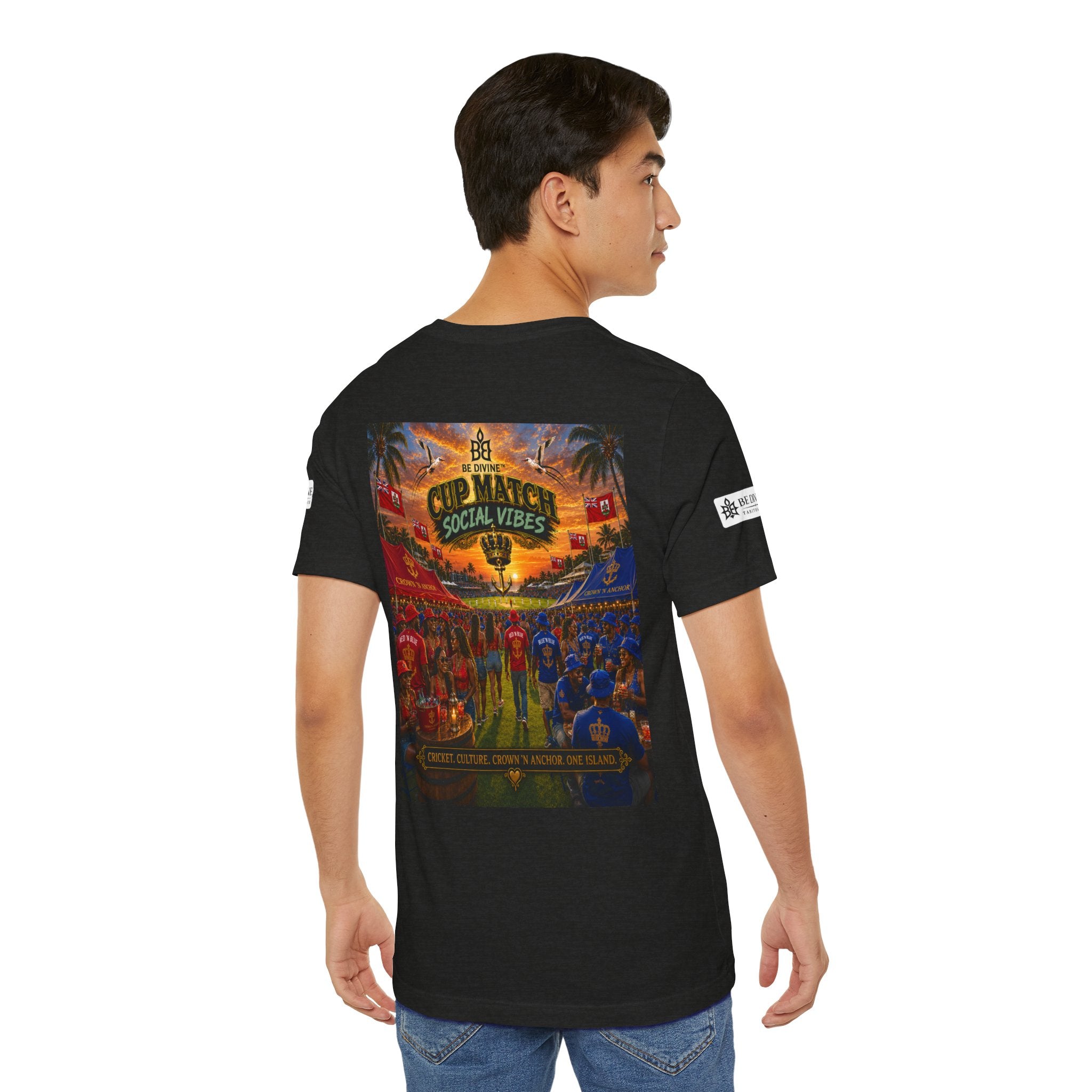BE DIVINE™ Cup Match Social Vibes Tee – Crown 'N Anchor Edition