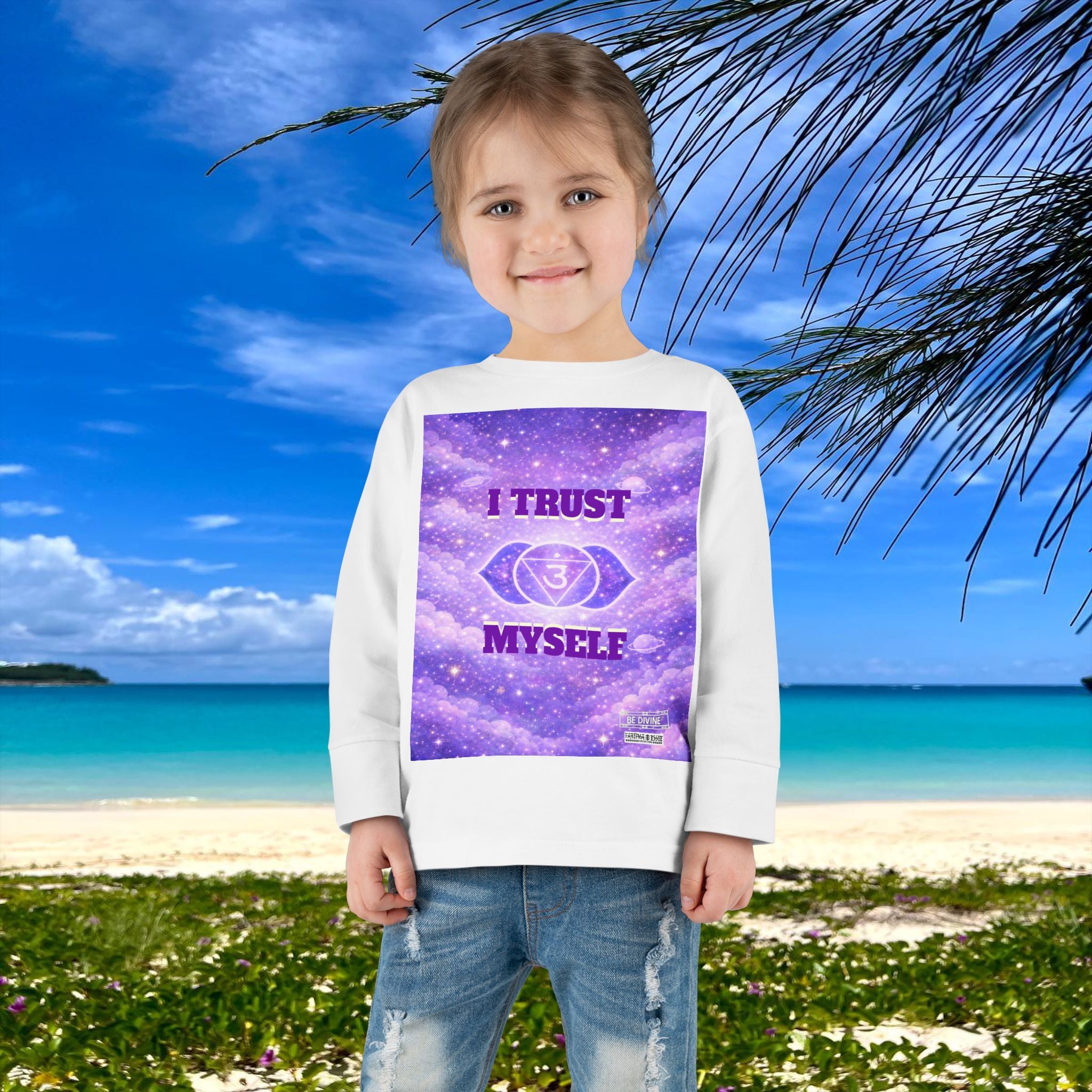 BE DIVINE™ Third Eye Chakra Toddler Long Sleeve Tee | Intuition & Inner Wisdom Shirt