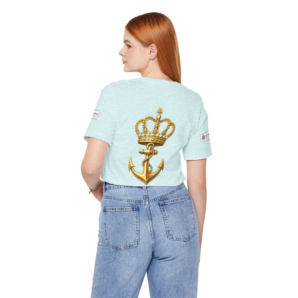 BE DIVINE™ Premium Minimal Crown 'N Anchor Tee – Black & Gold Edition