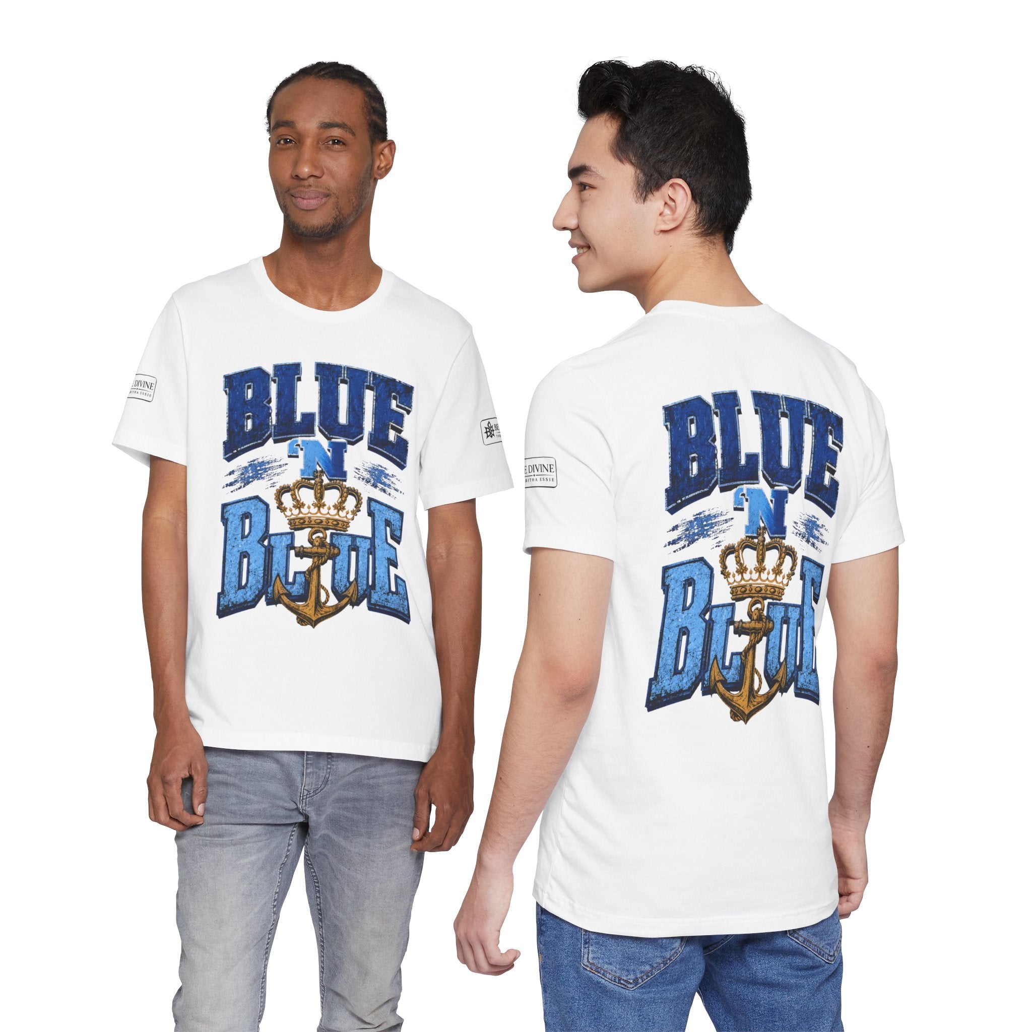 BE DIVINE™ BLUE 'N BLUE T-Shirt – Crown 'N Anchor Edition