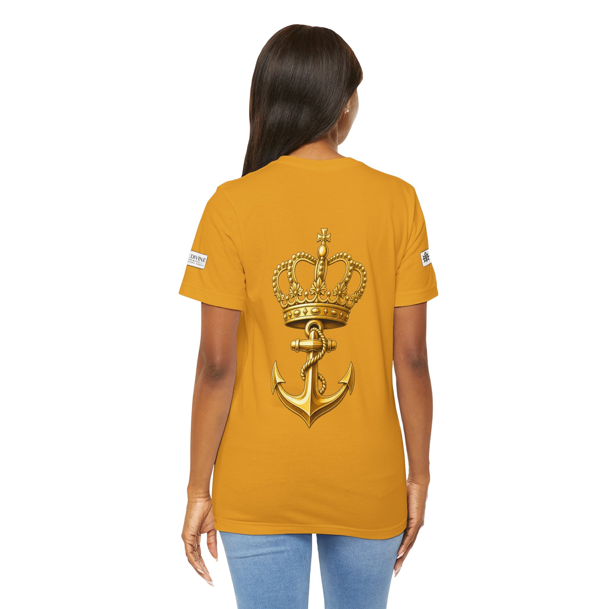 BE DIVINE™ Premium Minimal Crown 'N Anchor Tee – Black & Gold Edition