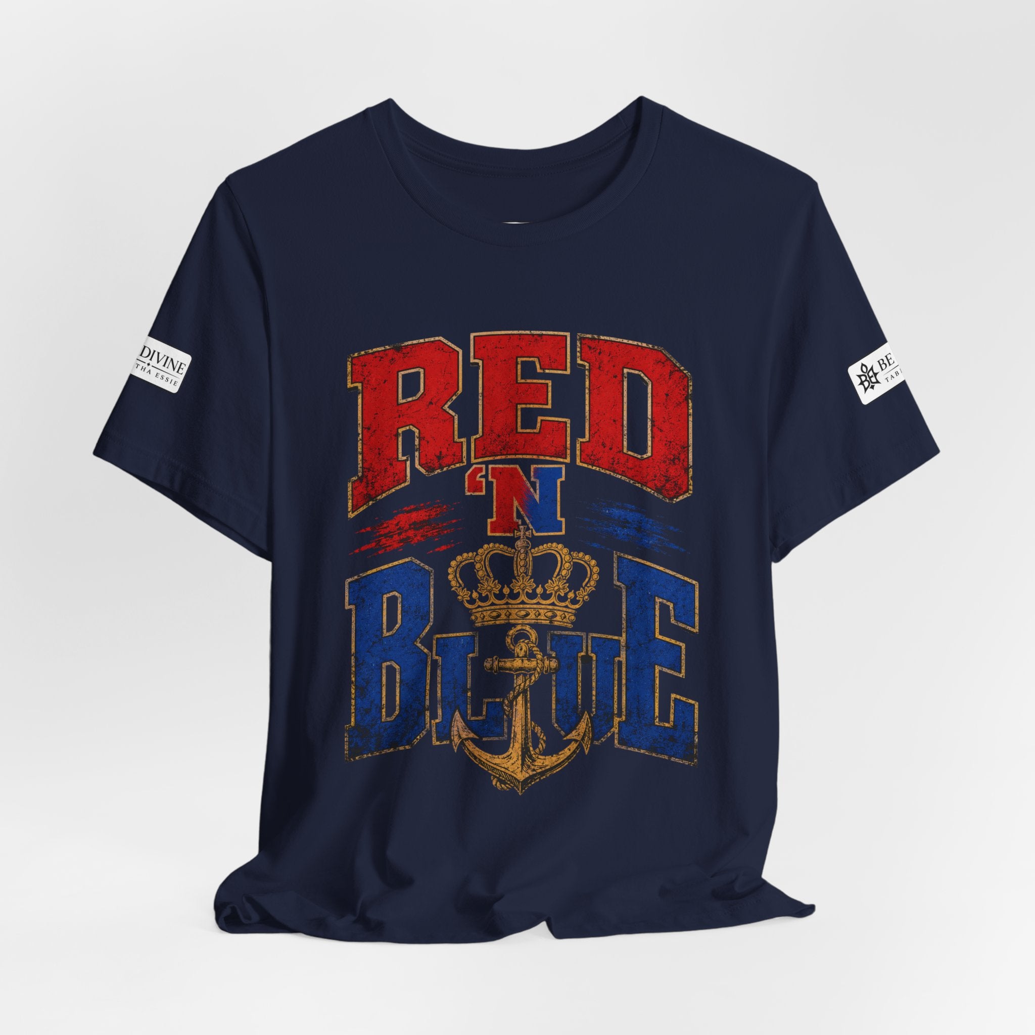 BE DIVINE™ RED 'N BLUE Tee – Crown 'N Anchor Edition