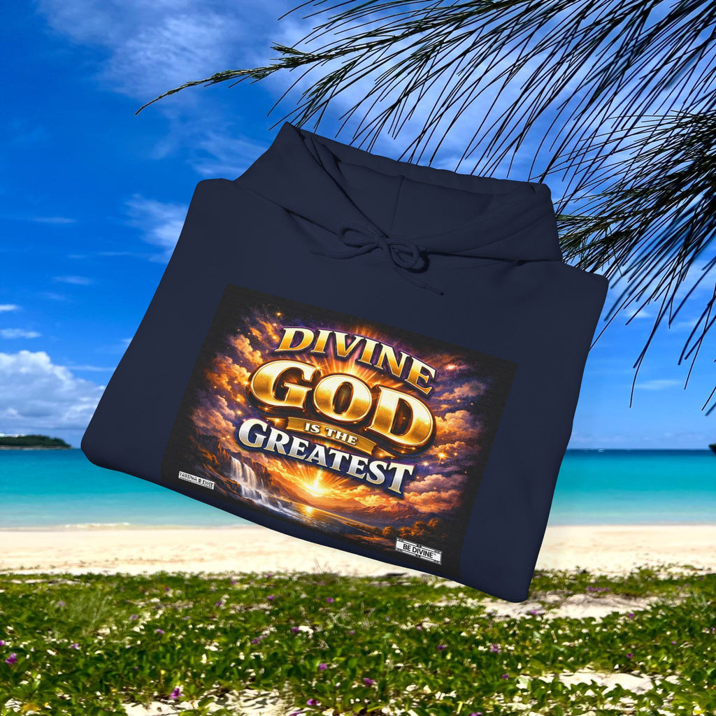BE DIVINE™ Unisex Heavy Blend Hoodie – Divine God Is the Greatest Faith Statement Sweatshirt