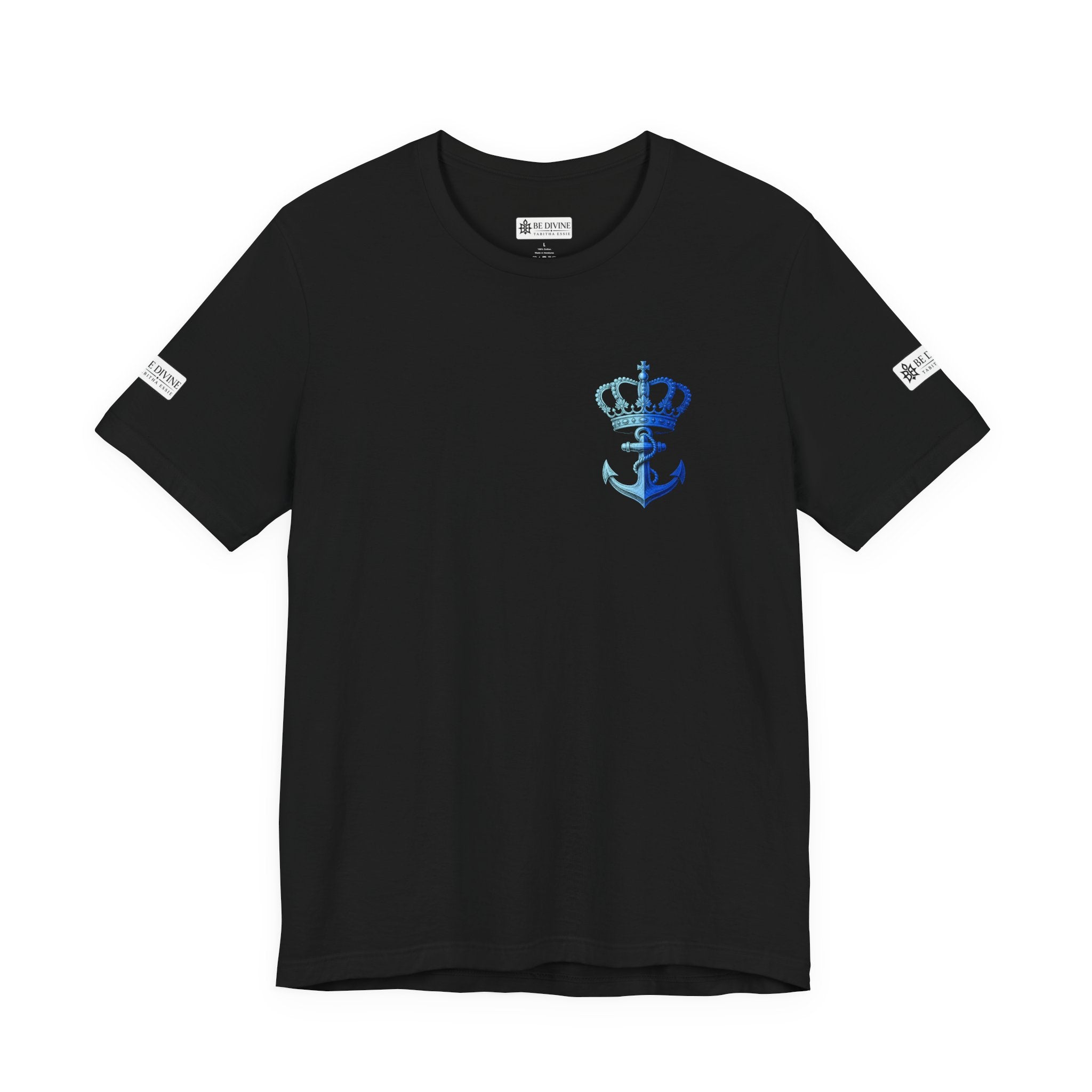 BE DIVINE™ Premium Minimal Crown 'N Anchor Tee – Blue 'N Blue Edition