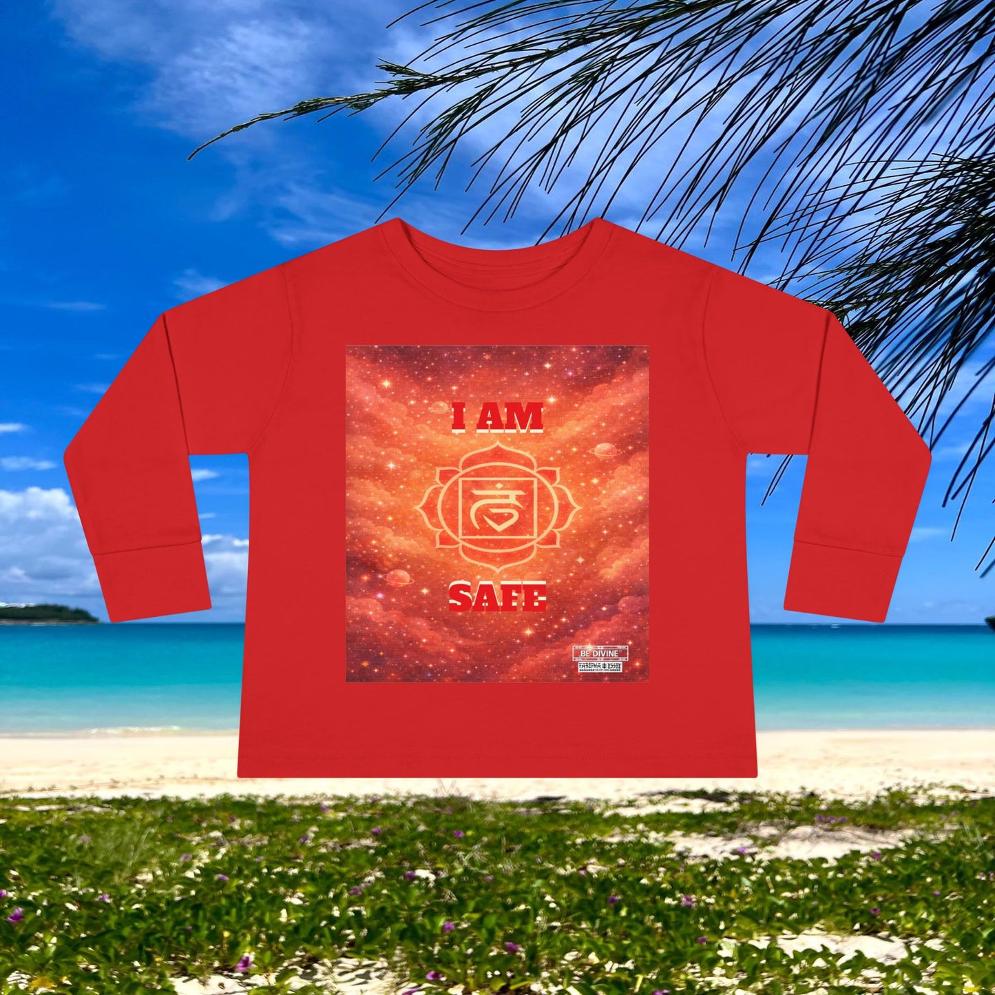 BE DIVINE™ Root Chakra Toddler Long Sleeve Tee | Safety & Security Affirmation Shirt