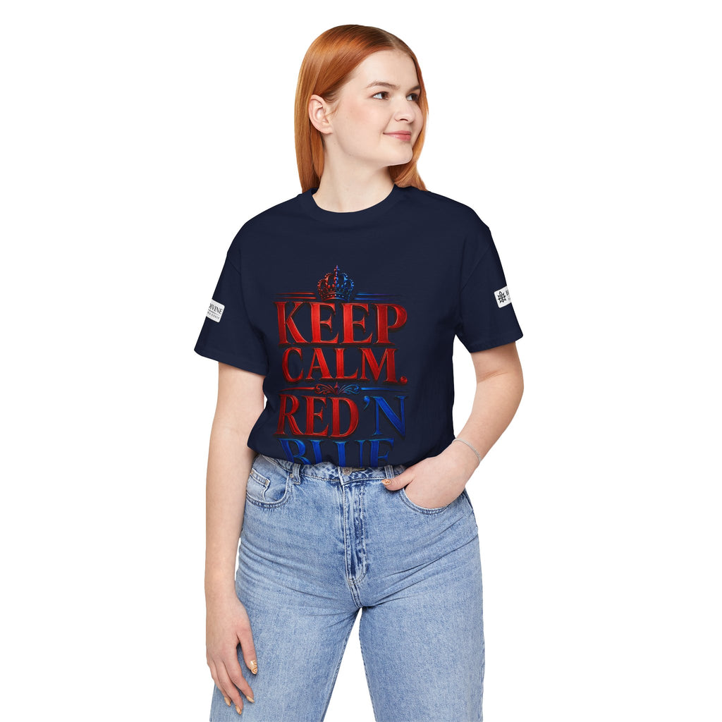 BE DIVINE™ Keep Calm. Red ’N Blue. Tee