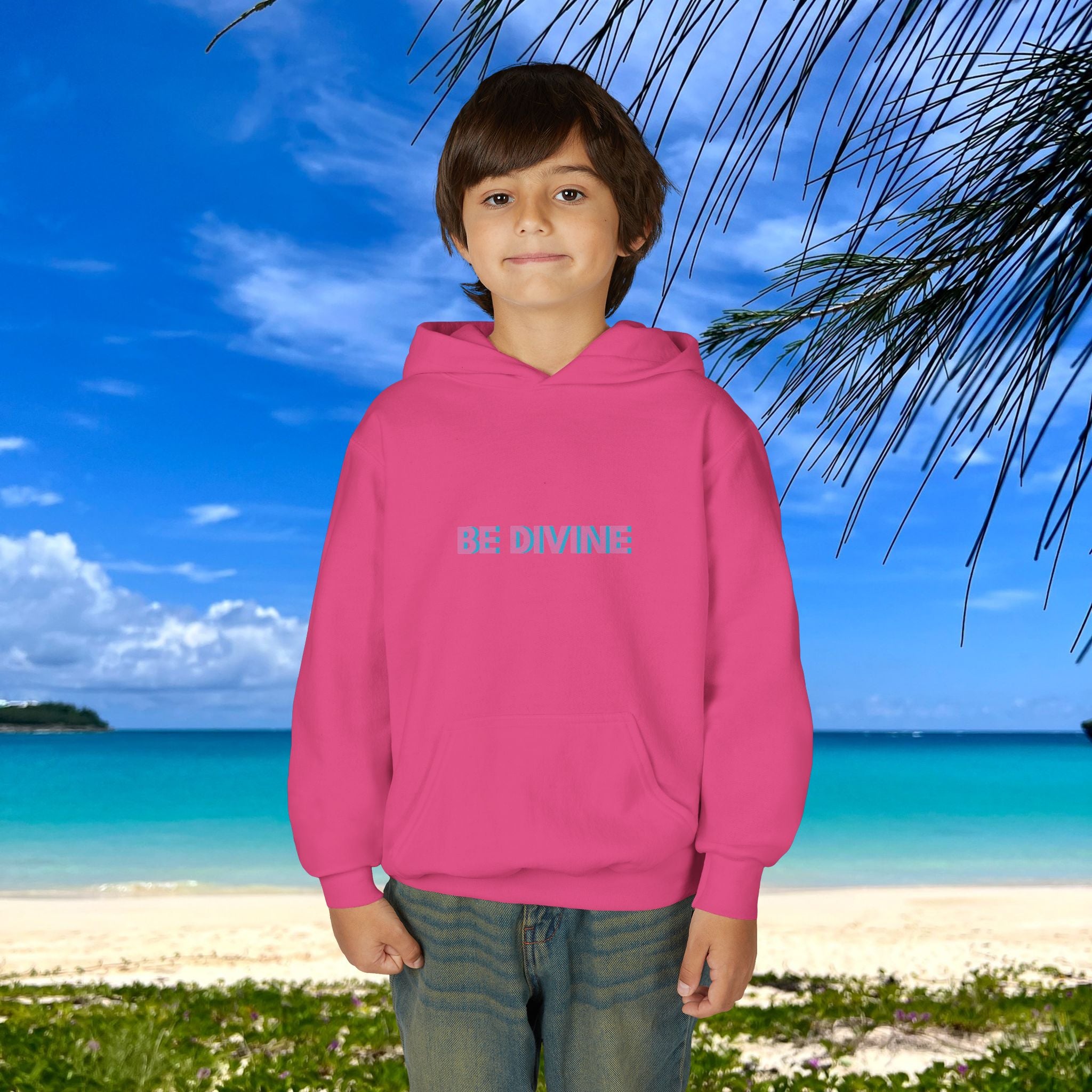 BE DIVINE™ Youth Hoodie – Gender Neutral, Soft Cotton, Inspirational Print (Youth S–XL)