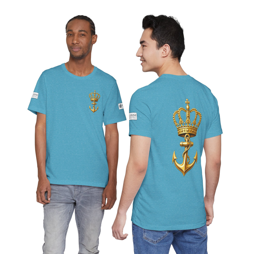 BE DIVINE™ Premium Minimal Crown 'N Anchor Tee – Black & Gold Edition