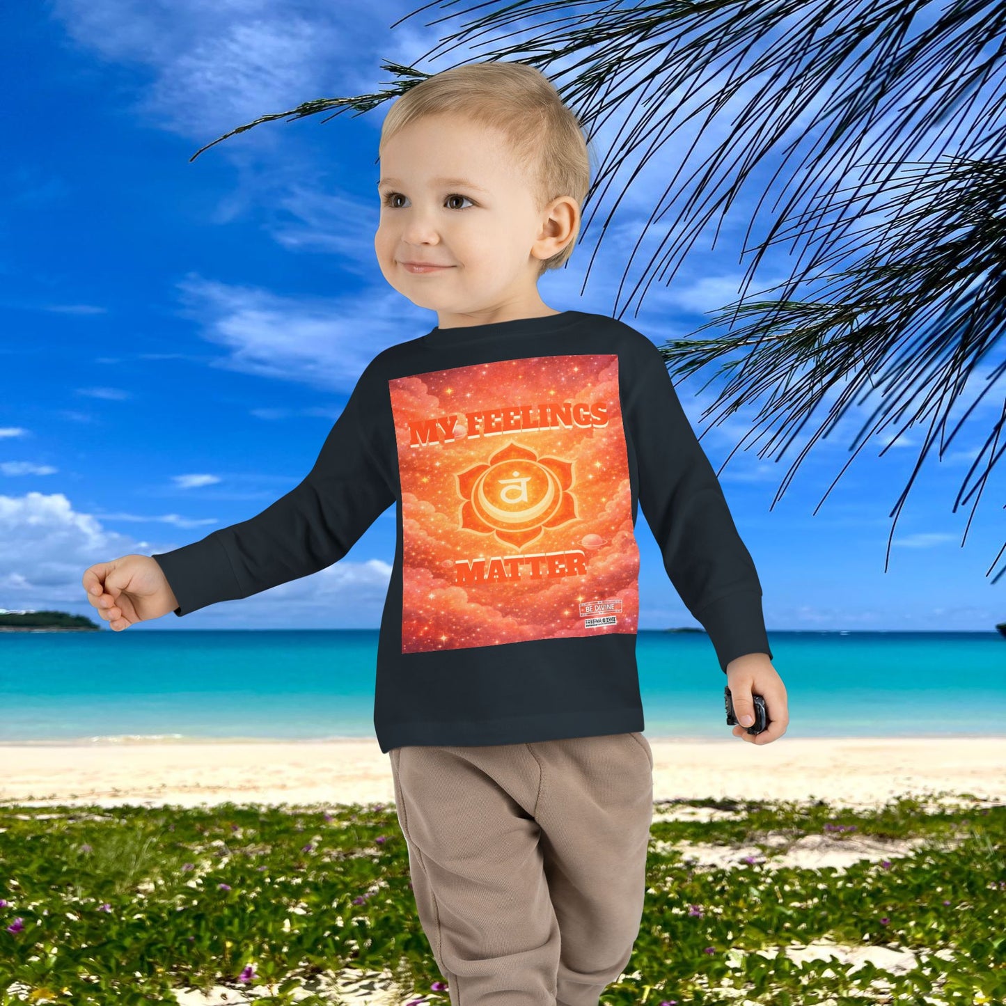 BE DIVINE™ Sacral Chakra Toddler Long Sleeve Tee | Emotional Expression & Creativity Shirt