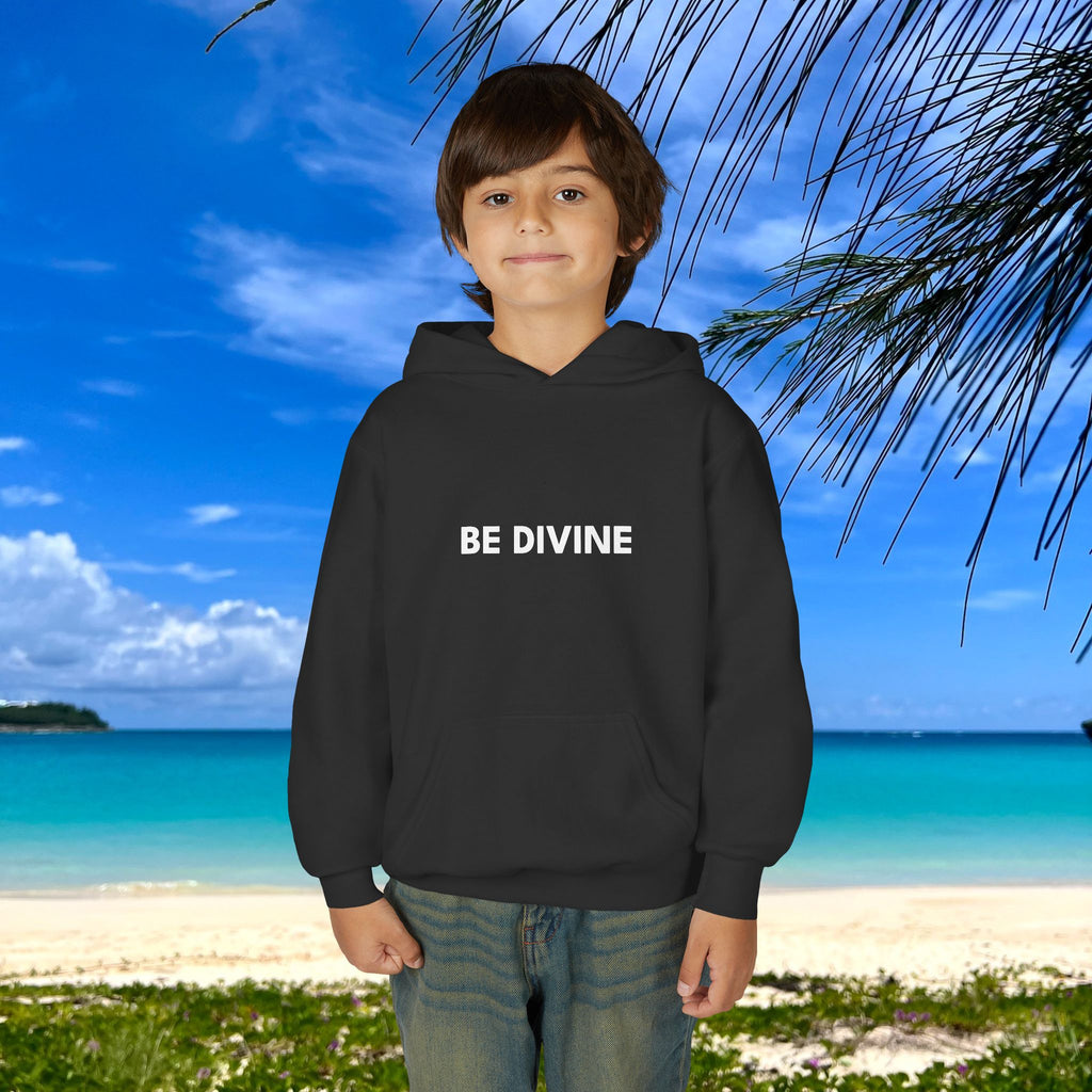 BE DIVINE™ Youth Hoodie – Gender Neutral, Soft Cotton, Inspirational Print (Youth S–XL)