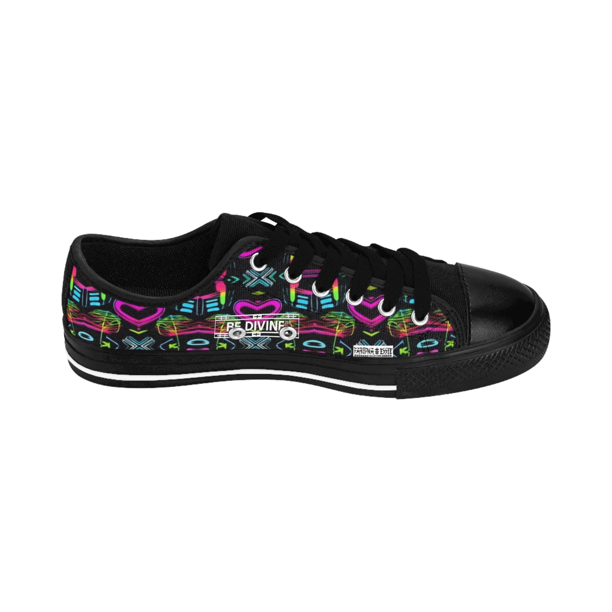 Neon Heart Flow Low-Top Sneakers - BE Divine™ Designed by Tabitha Essie