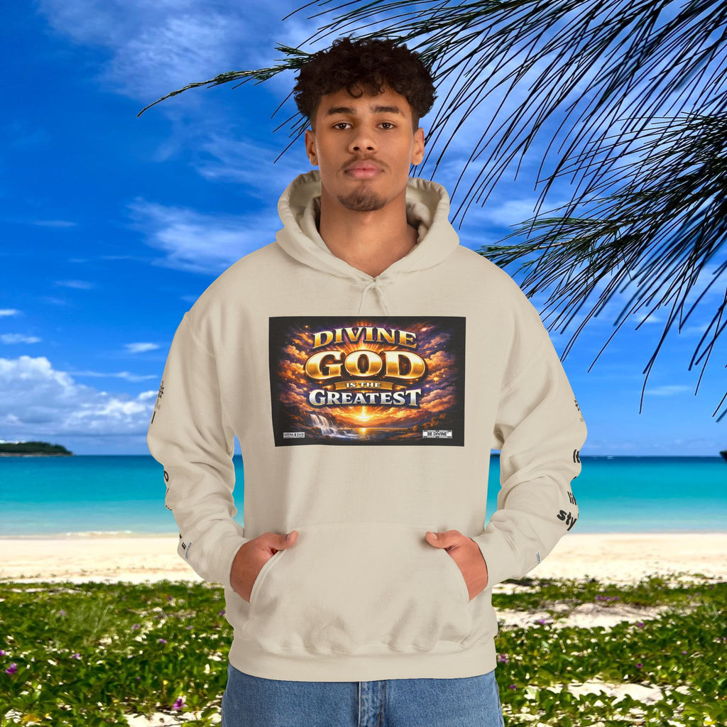 BE DIVINE™ Unisex Heavy Blend Hoodie – Divine God Is the Greatest Faith Statement Sweatshirt