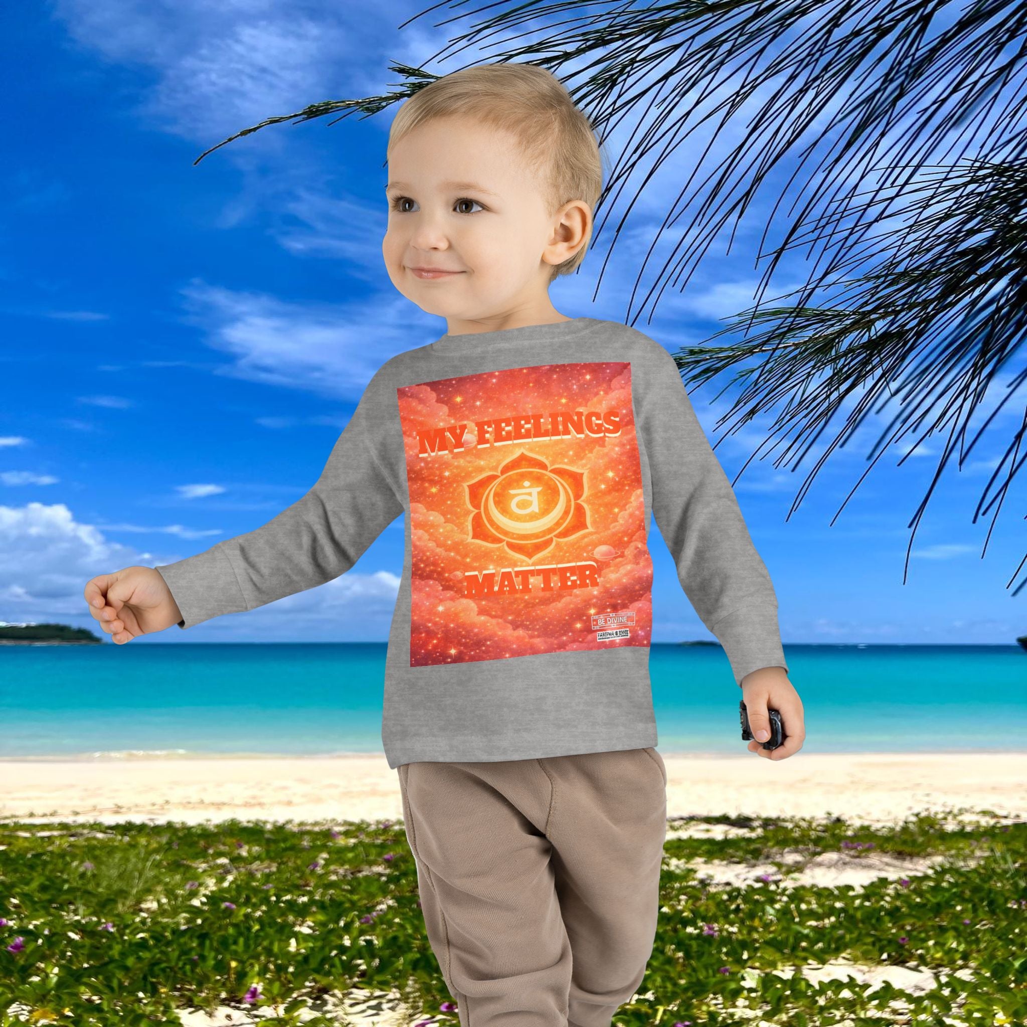 BE DIVINE™ Sacral Chakra Toddler Long Sleeve Tee | Emotional Expression & Creativity Shirt