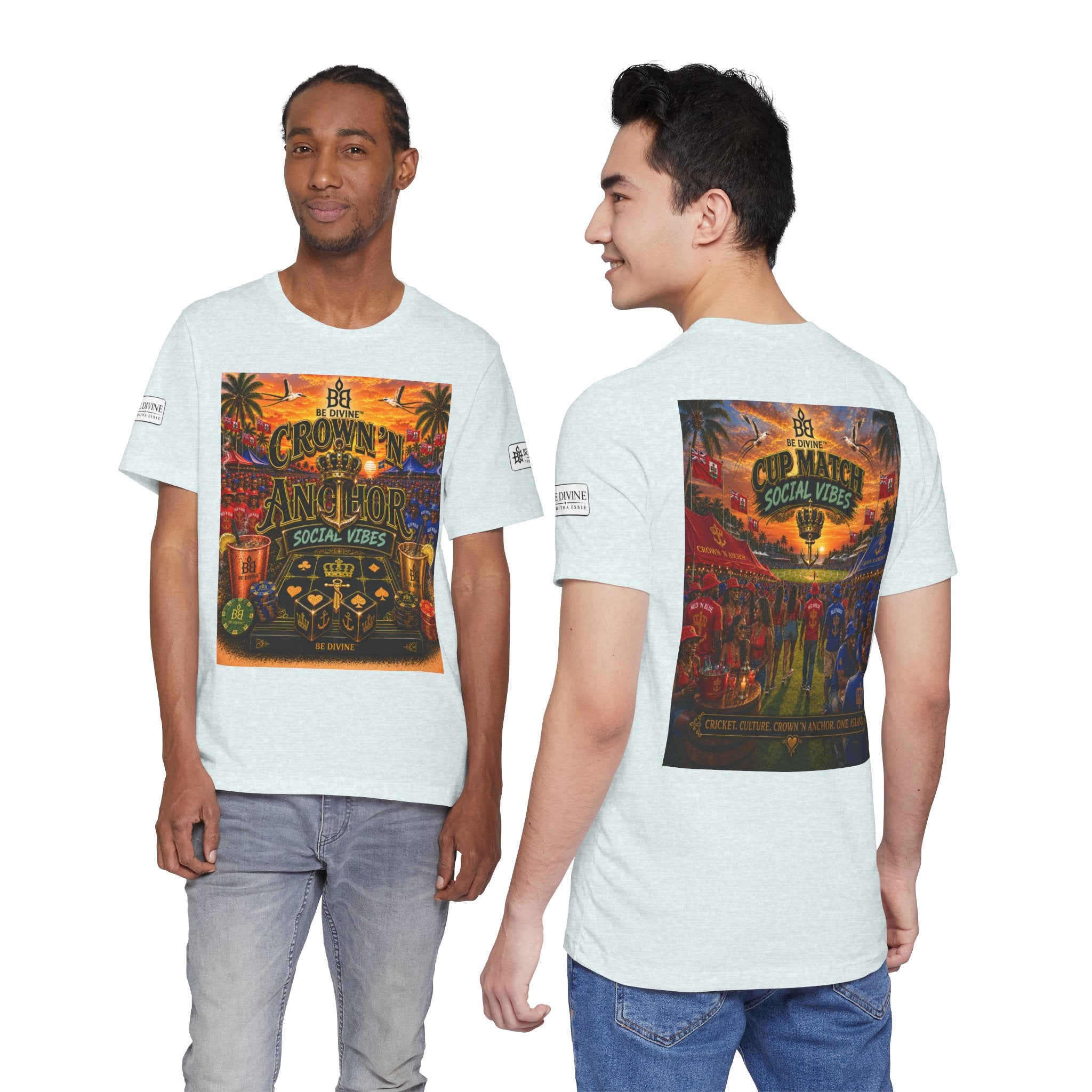 BE DIVINE™ Cup Match Social Vibes Tee – Crown 'N Anchor Edition