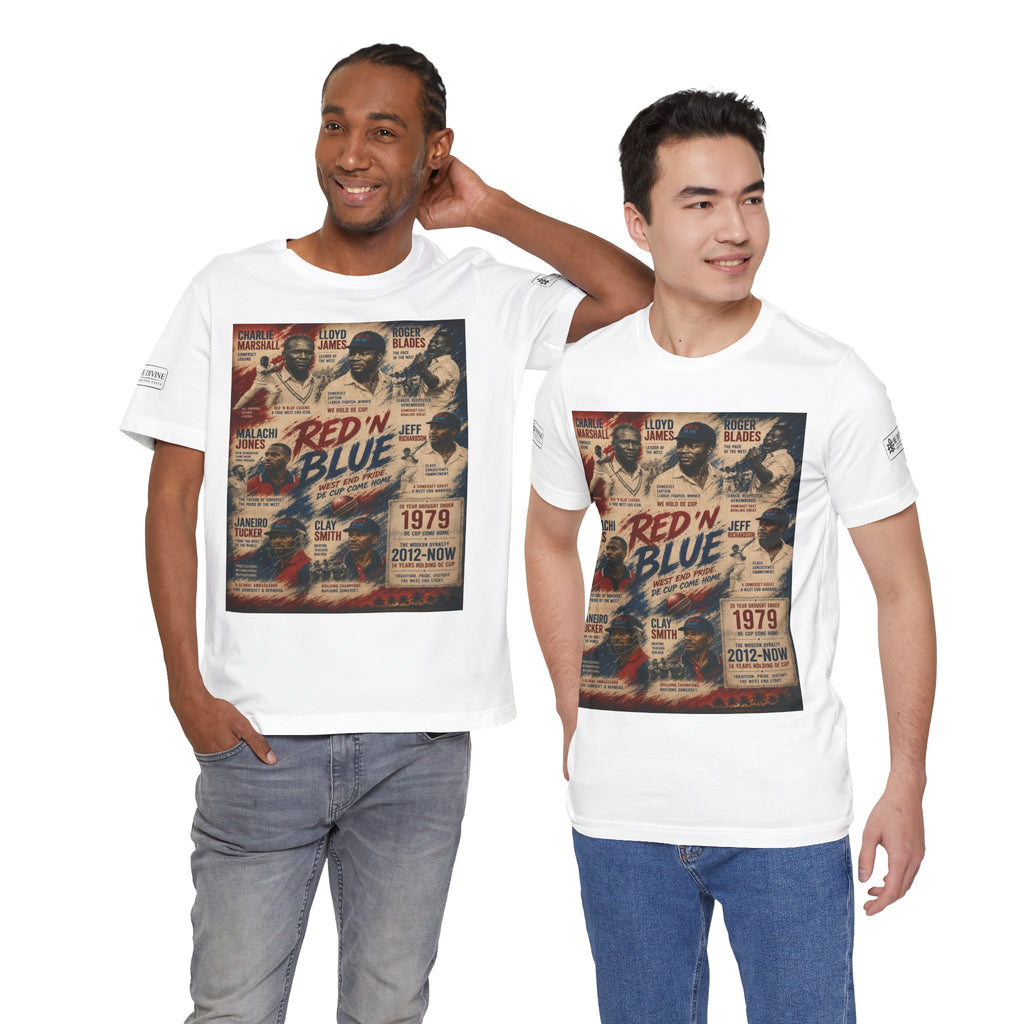 BE DIVINE™ Red ’N Blue Cricket Greats Tee