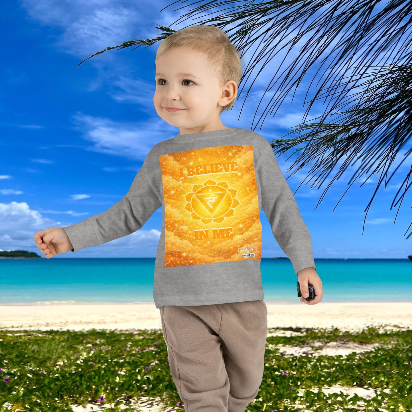 BE DIVINE™ Solar Plexus Toddler Long Sleeve Tee | Confidence & Empowerment Chakra Shirt