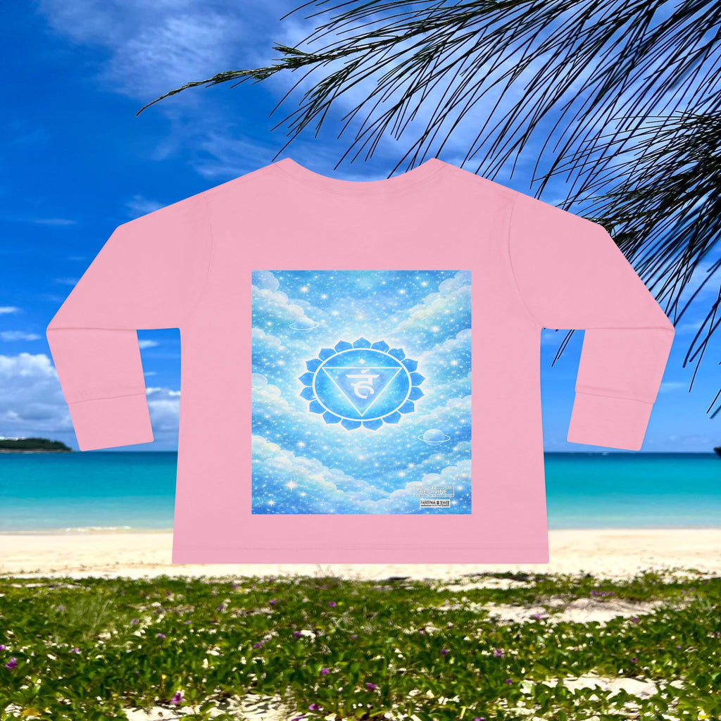 BE DIVINE™ Throat Chakra Toddler Long Sleeve Tee | Communication & Self-Expression Shirt