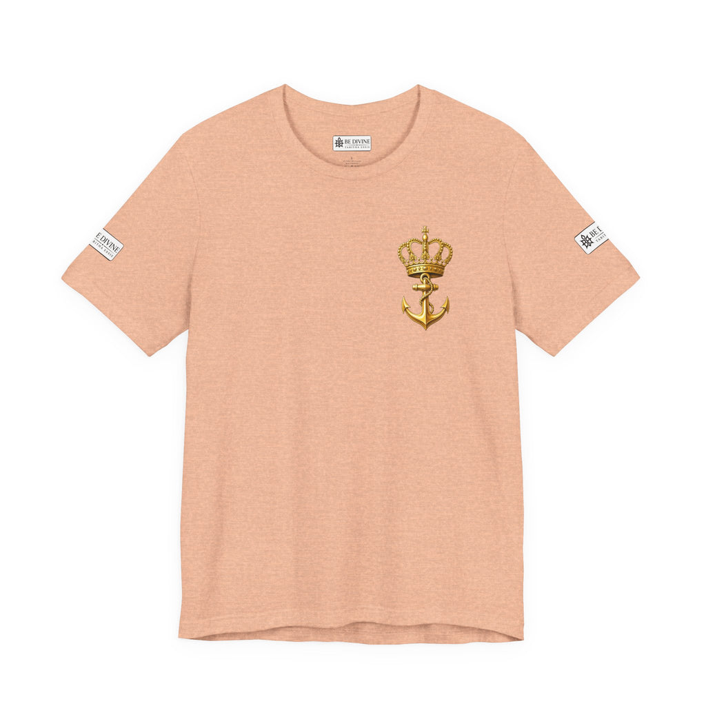 BE DIVINE™ Premium Minimal Crown 'N Anchor Tee – Black & Gold Edition