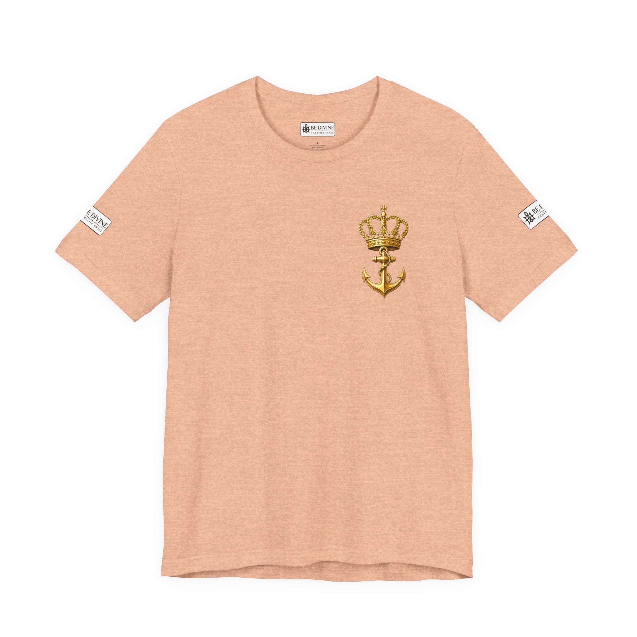 BE DIVINE™ Premium Minimal Crown 'N Anchor Tee – Black & Gold Edition