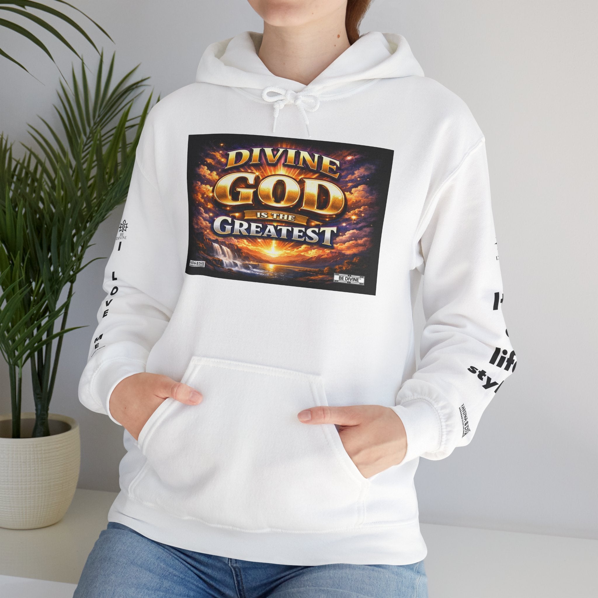 BE DIVINE™ Unisex Heavy Blend Hoodie – Divine God Is the Greatest Faith Statement Sweatshirt