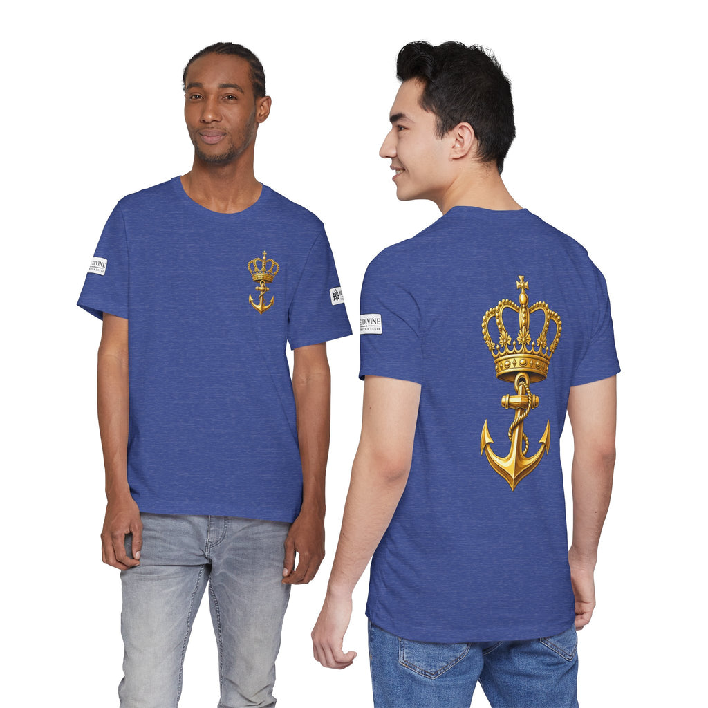 BE DIVINE™ Premium Minimal Crown 'N Anchor Tee – Black & Gold Edition