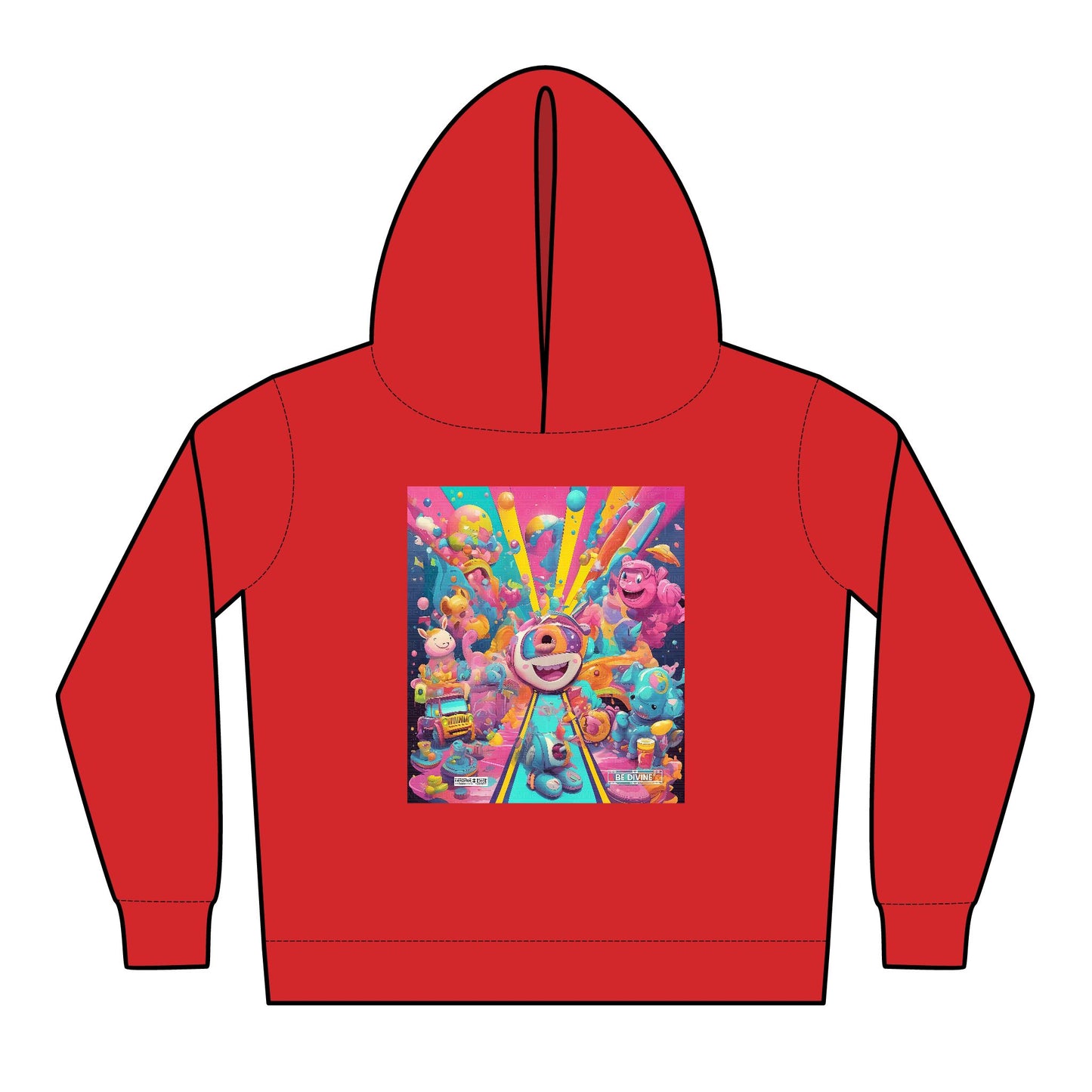 BE DIVINE™ Toddler Fleece Hoodie – Colorful Fantasy Art | Cozy Pullover for Kids (2T–5/6Y)