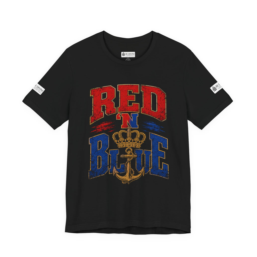 BE DIVINE™ RED 'N BLUE Tee – Crown 'N Anchor Edition
