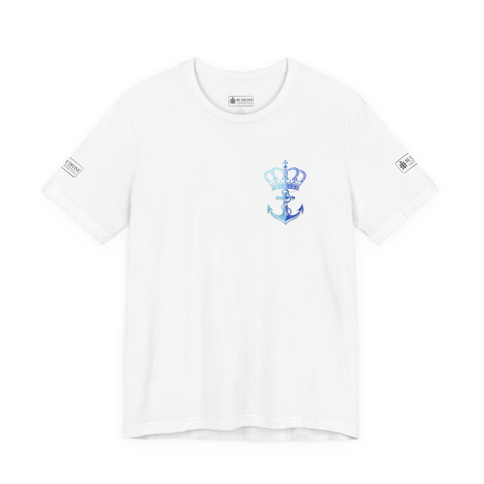 BE DIVINE™ Premium Minimal Crown 'N Anchor Tee – Blue 'N Blue Edition