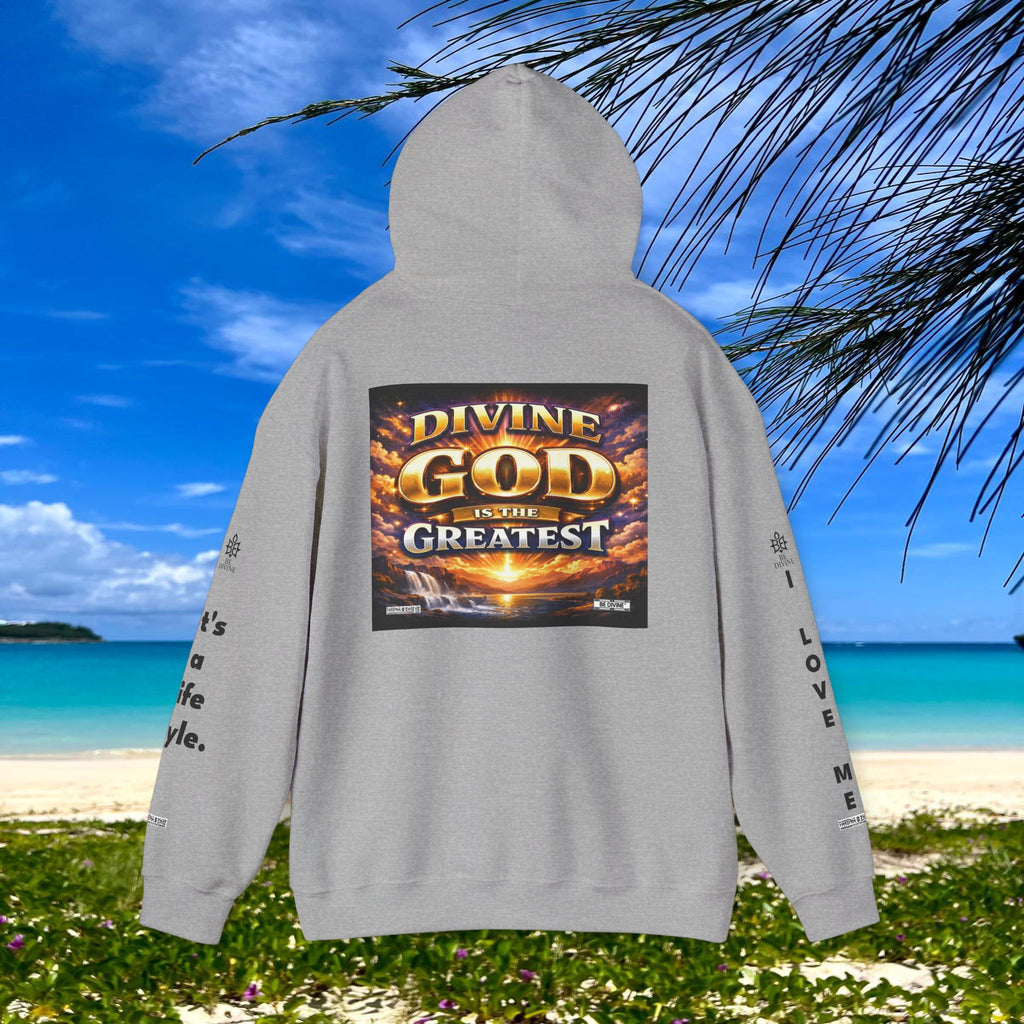 BE DIVINE™ Unisex Heavy Blend Hoodie – Divine God Is the Greatest Faith Statement Sweatshirt