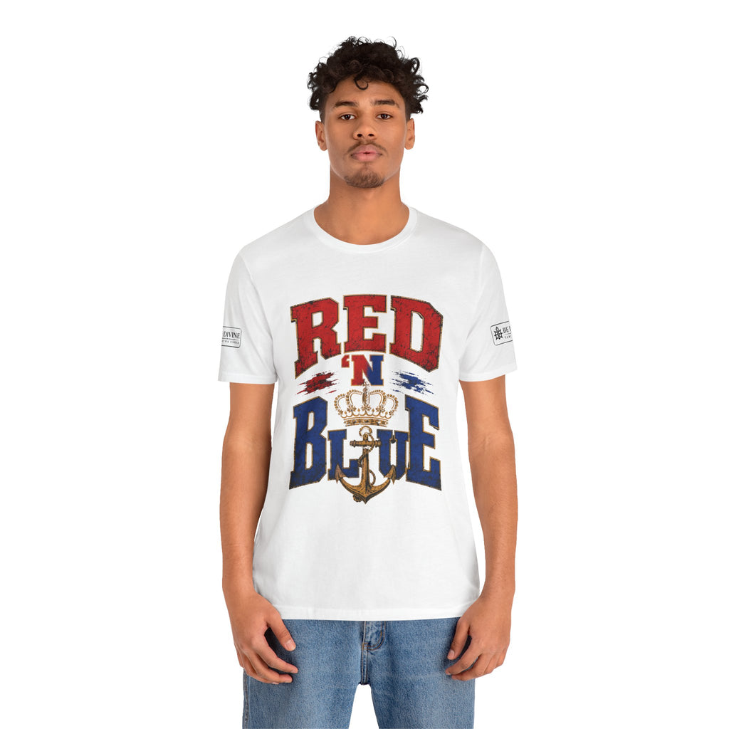 BE DIVINE™ RED 'N BLUE Tee – Crown 'N Anchor Edition
