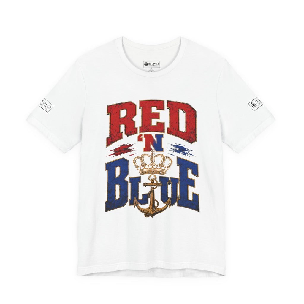BE DIVINE™ RED 'N BLUE Tee – Crown 'N Anchor Edition