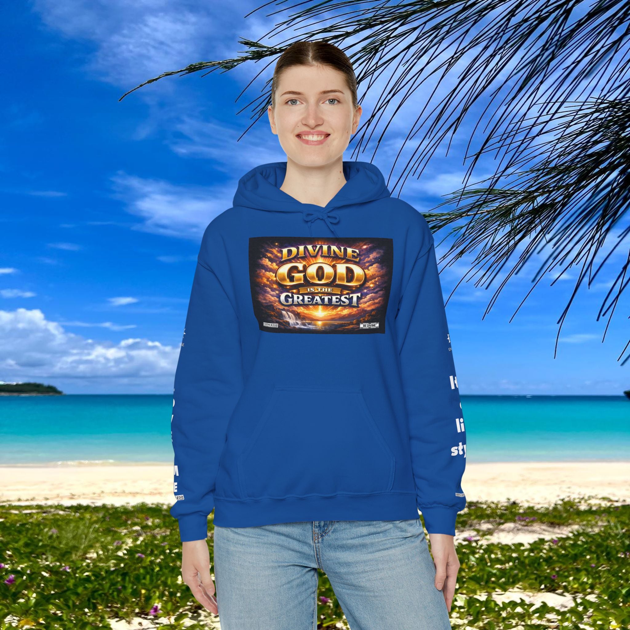 BE DIVINE™ Unisex Heavy Blend Hoodie – Divine God Is the Greatest Faith Statement Sweatshirt