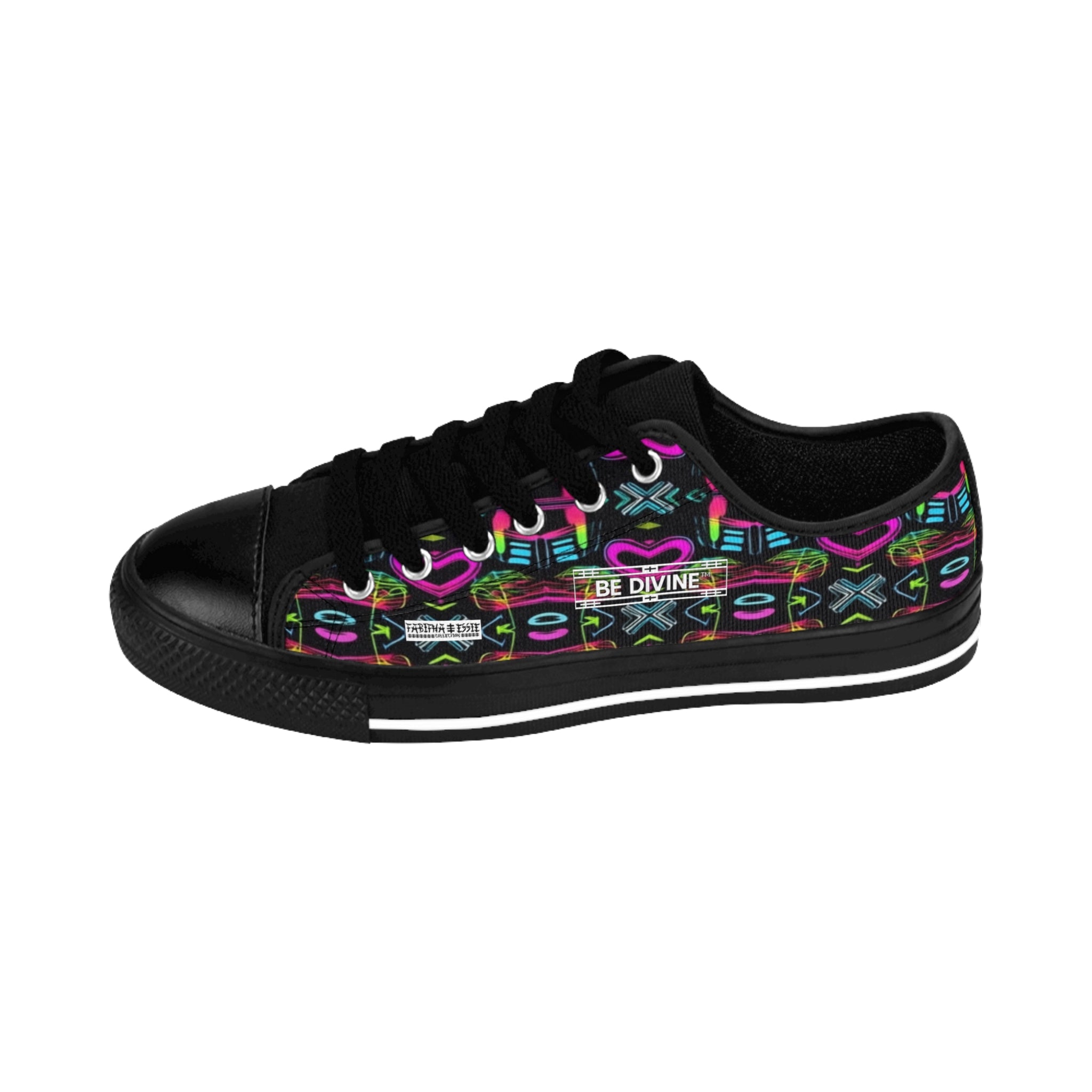 Neon Heart Flow Low-Top Sneakers - BE Divine™ Designed by Tabitha Essie