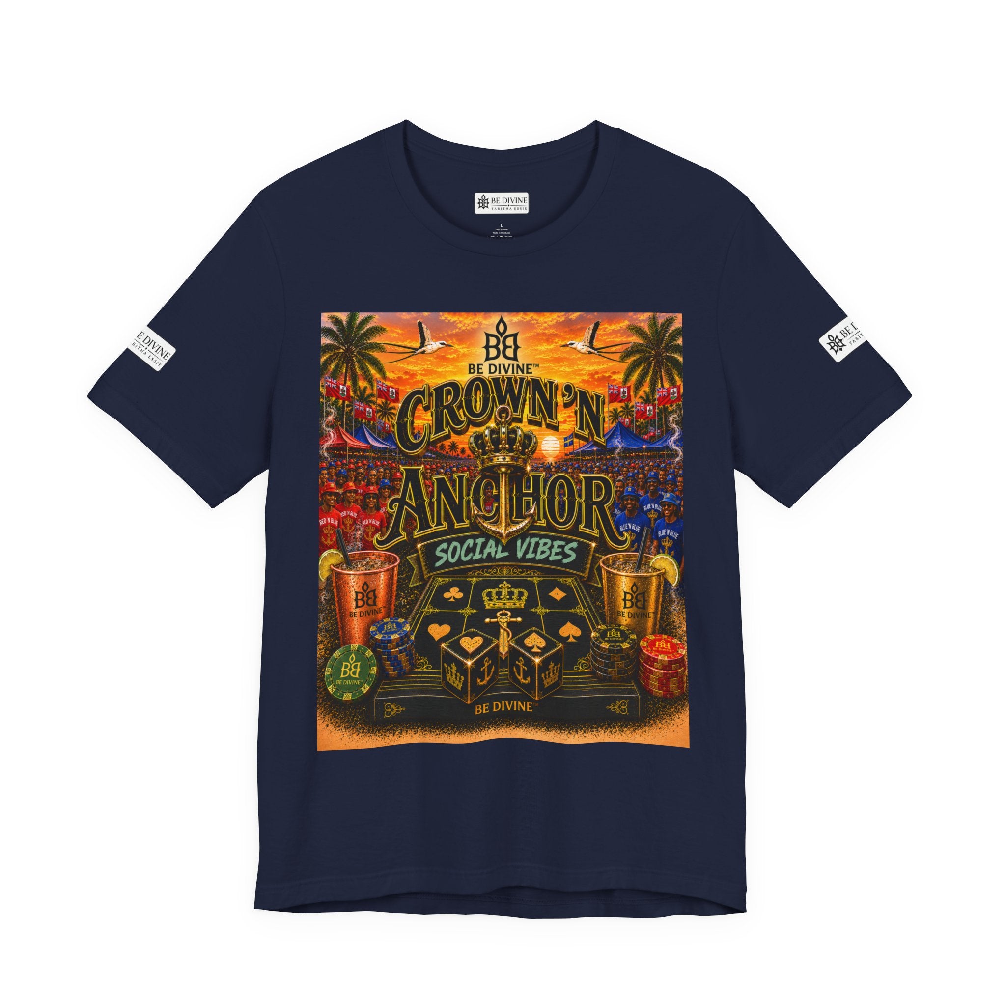BE DIVINE™ Cup Match Social Vibes Tee – Crown 'N Anchor Edition