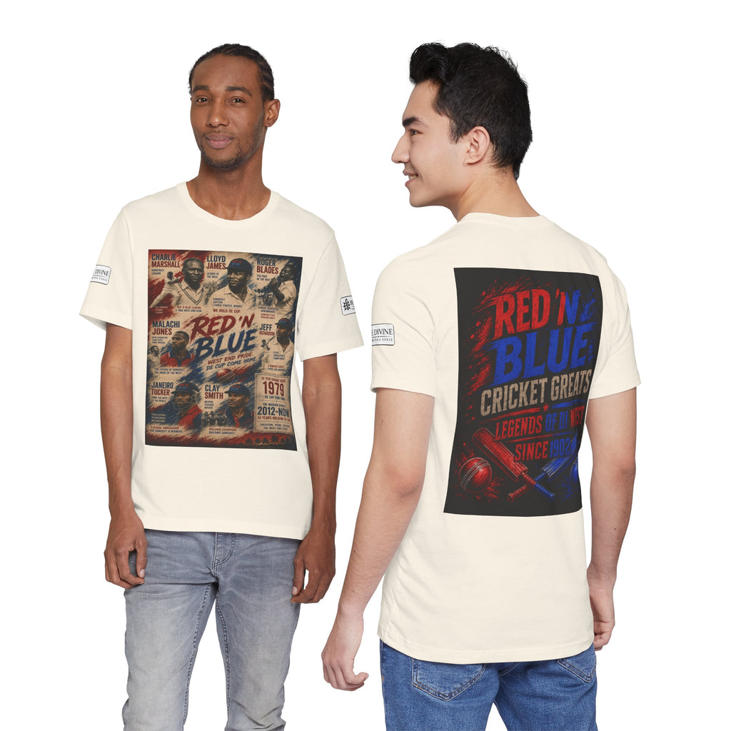 BE DIVINE™ Red ’N Blue Cricket Greats Tee