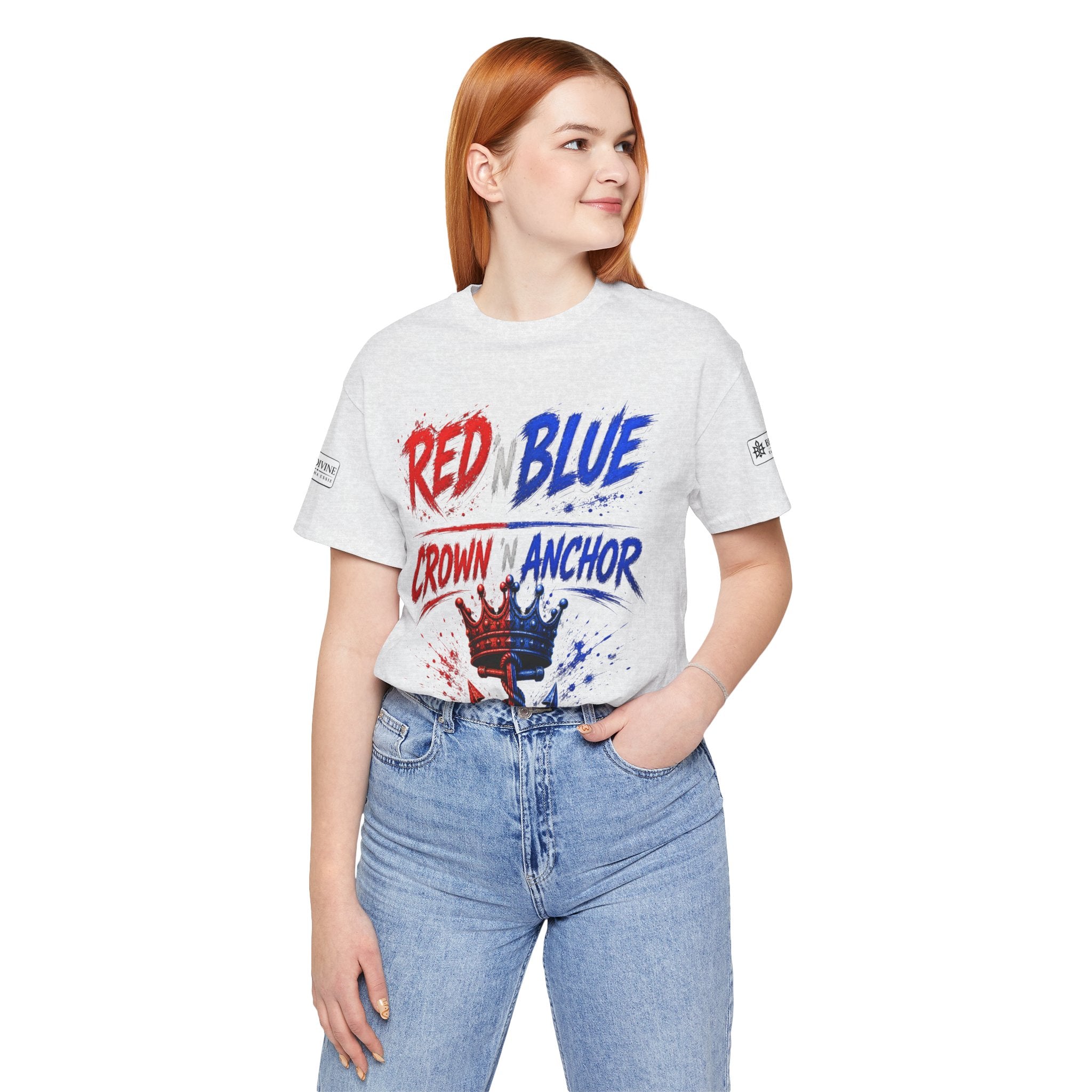 BE DIVINE™ Red ’N Blue Crown ’N Anchor Tee