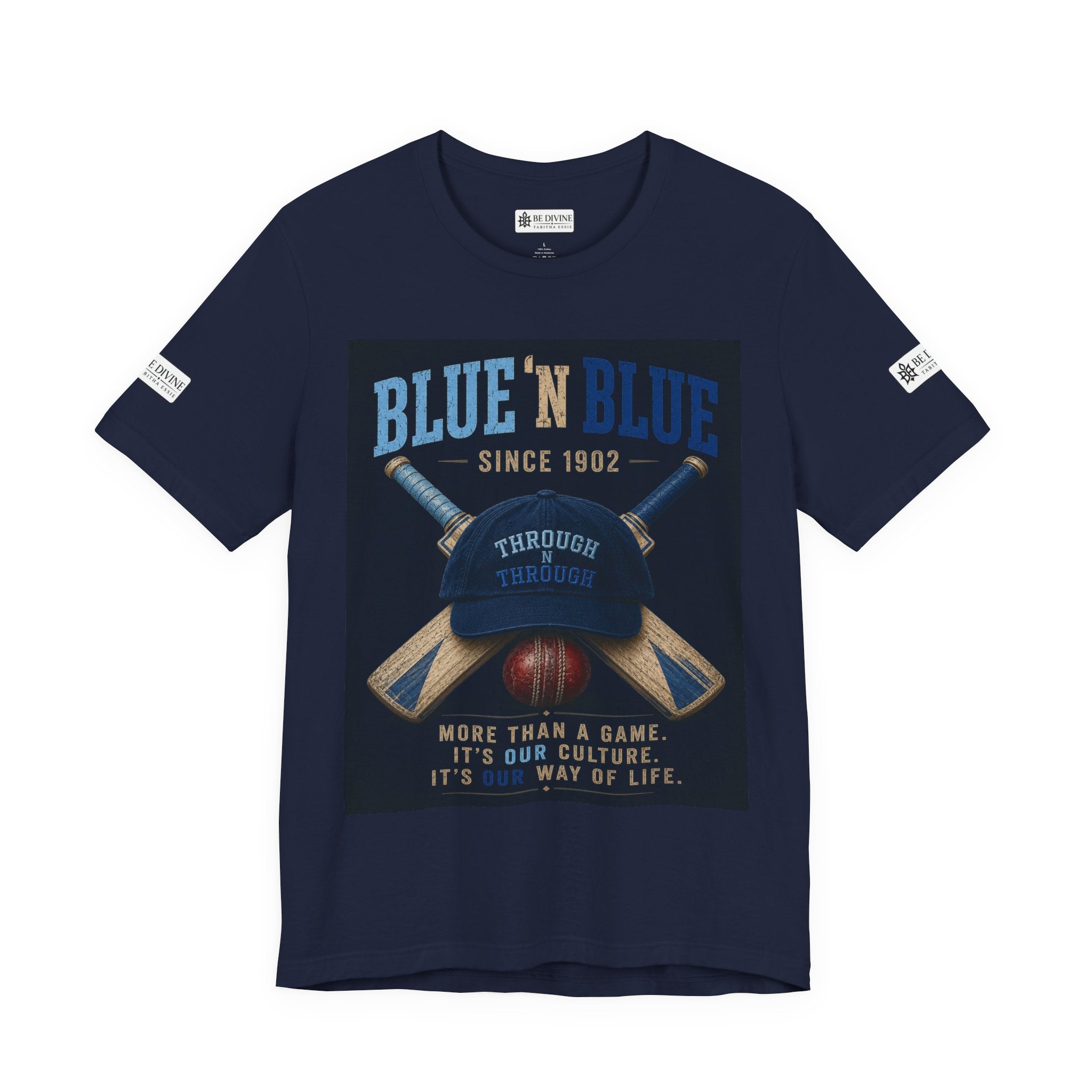 BE DIVINE™ Blue 'N Blue Since 1902 – Through 'N Through Heritage Tee